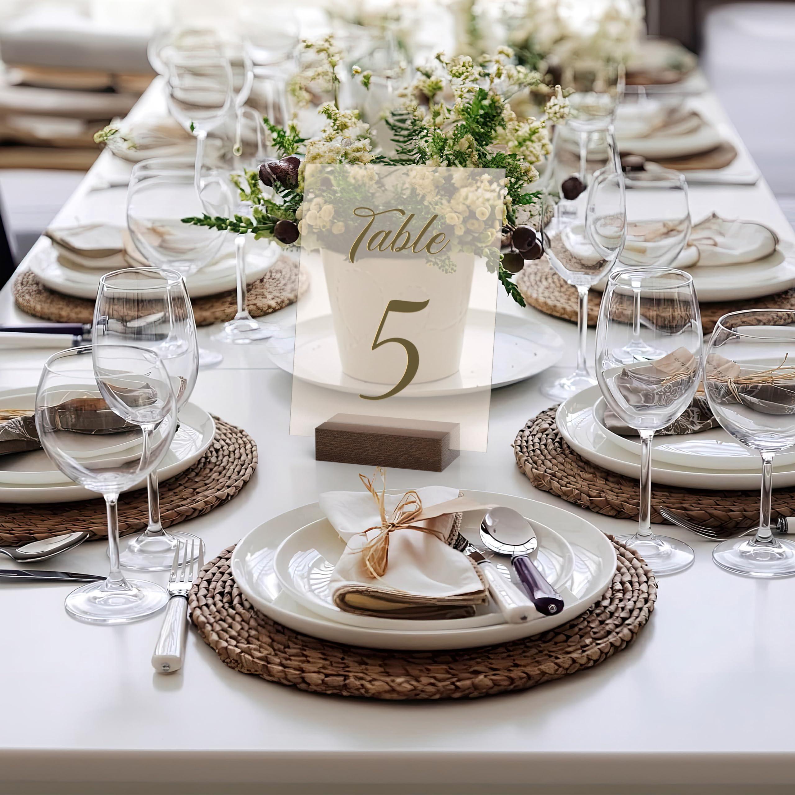 12 Pack Wood Place Card Holder Small Place Card Holders for Table Brown Table Number Holders for Wedding Table Sign Holders Picture Wooden Photo Holders for Tables Mini Place Card Stands