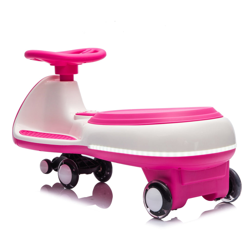 12V Electric Wiggle Ride On Car with Dual Motors & LED Lights
