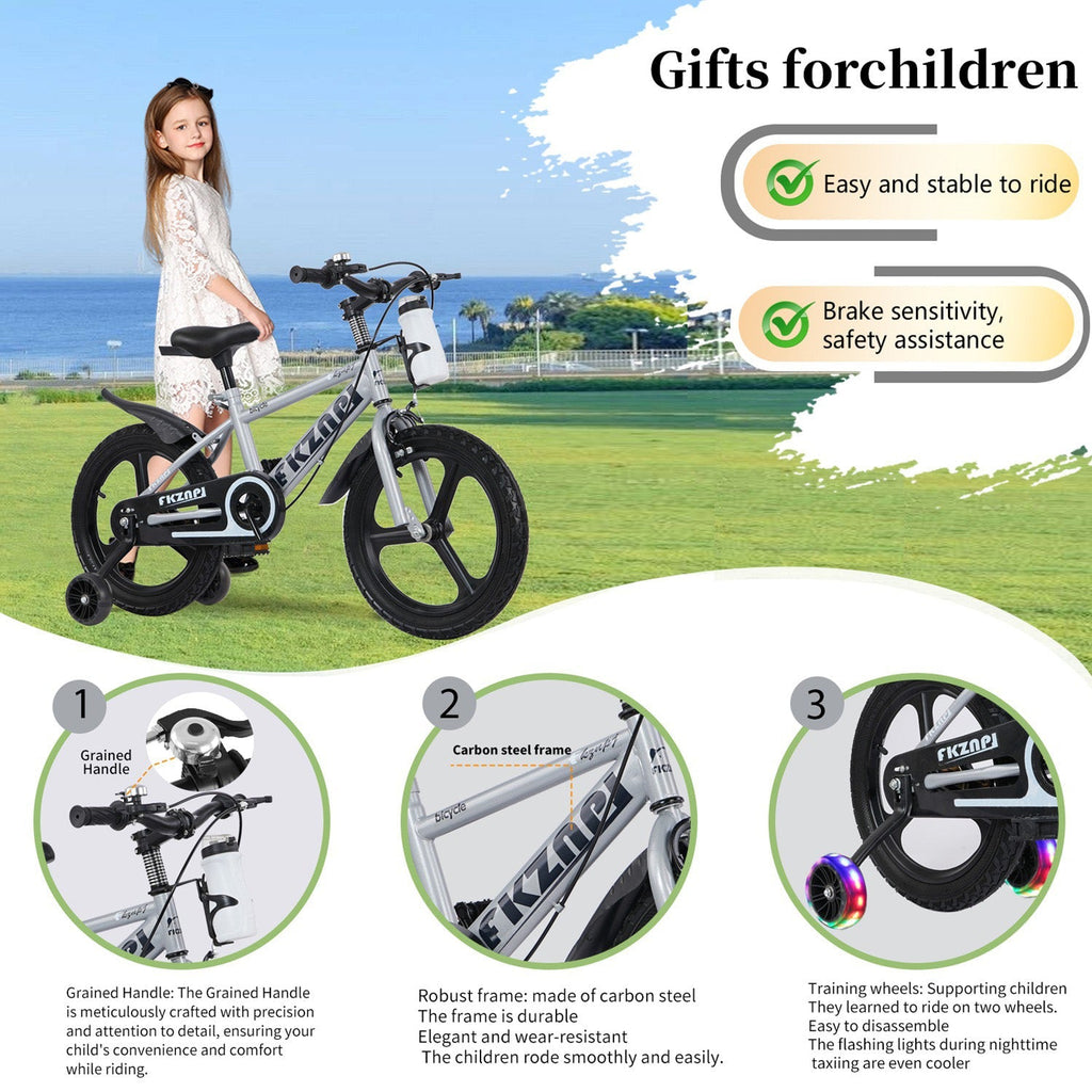 16 Inch Kids Bike with Training Wheels and Adjustable Seat