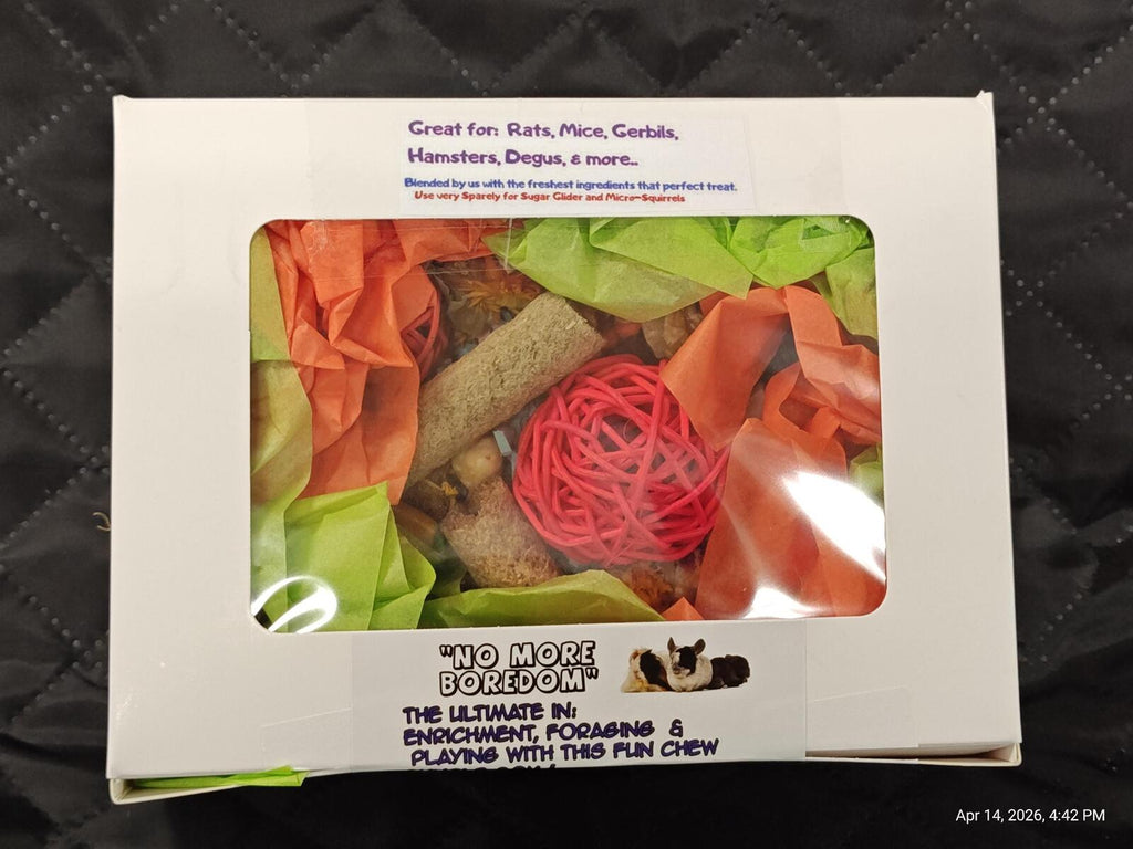 Play & Chew Rodent Fun  "No More Boredom" Box - Rats, Mice, Gerbils, Hamsters...