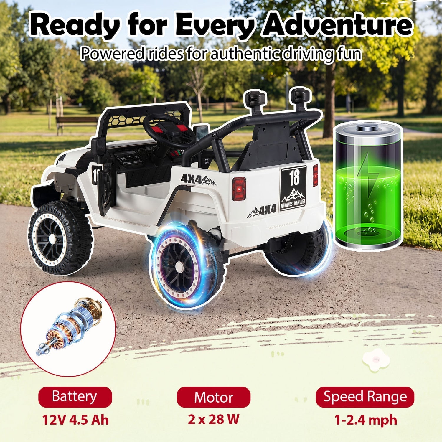 12V Kids Ride On Truck with Remote Control and 3 Speeds