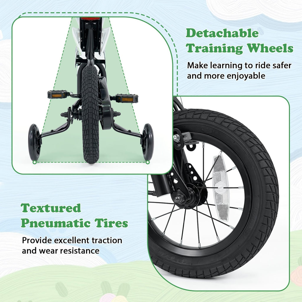 12 Inch Kids Bike with Training Wheels Ages 3-4