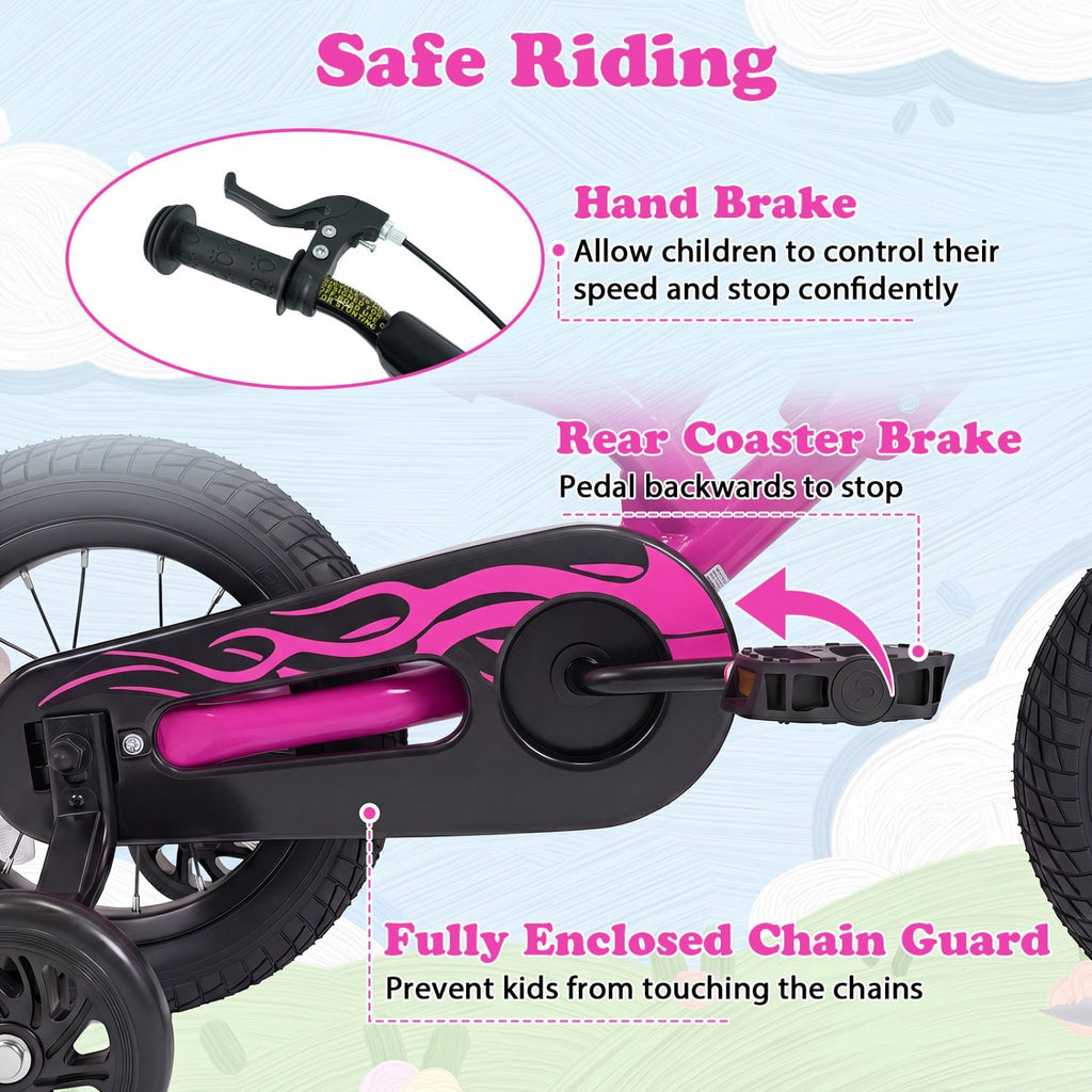 12 Inch Kids Bike with Training Wheels Ages 3-4