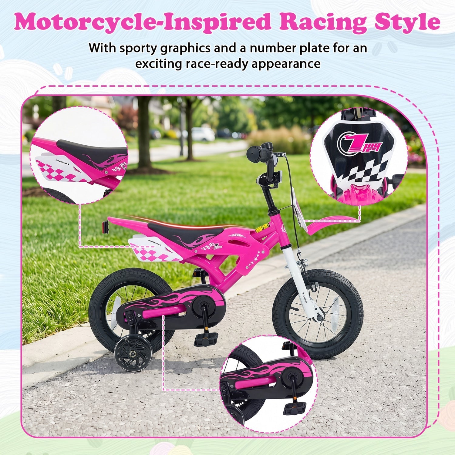12 Inch Kids Bike with Training Wheels Ages 3-4