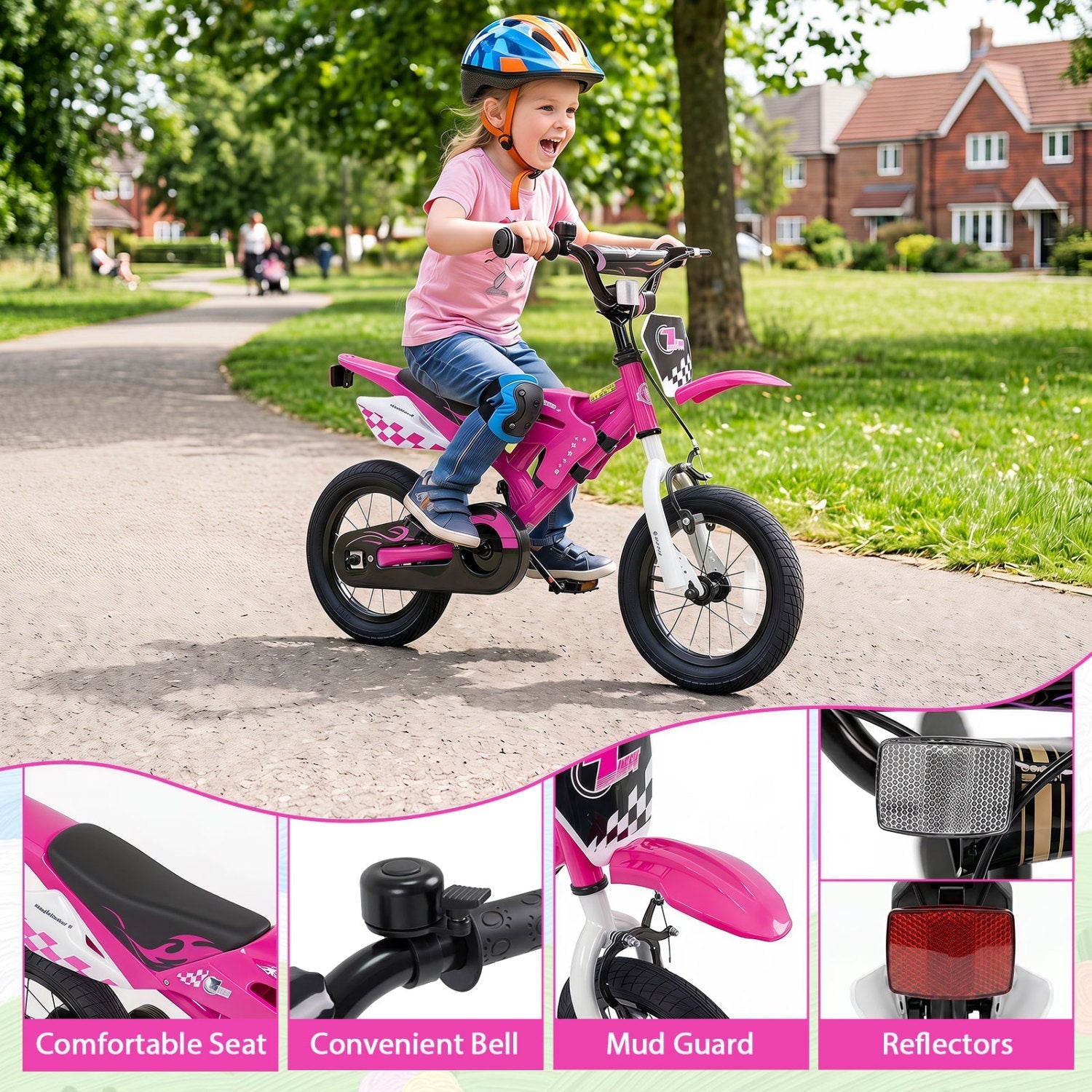12 Inch Kids Bike with Training Wheels Ages 3-4