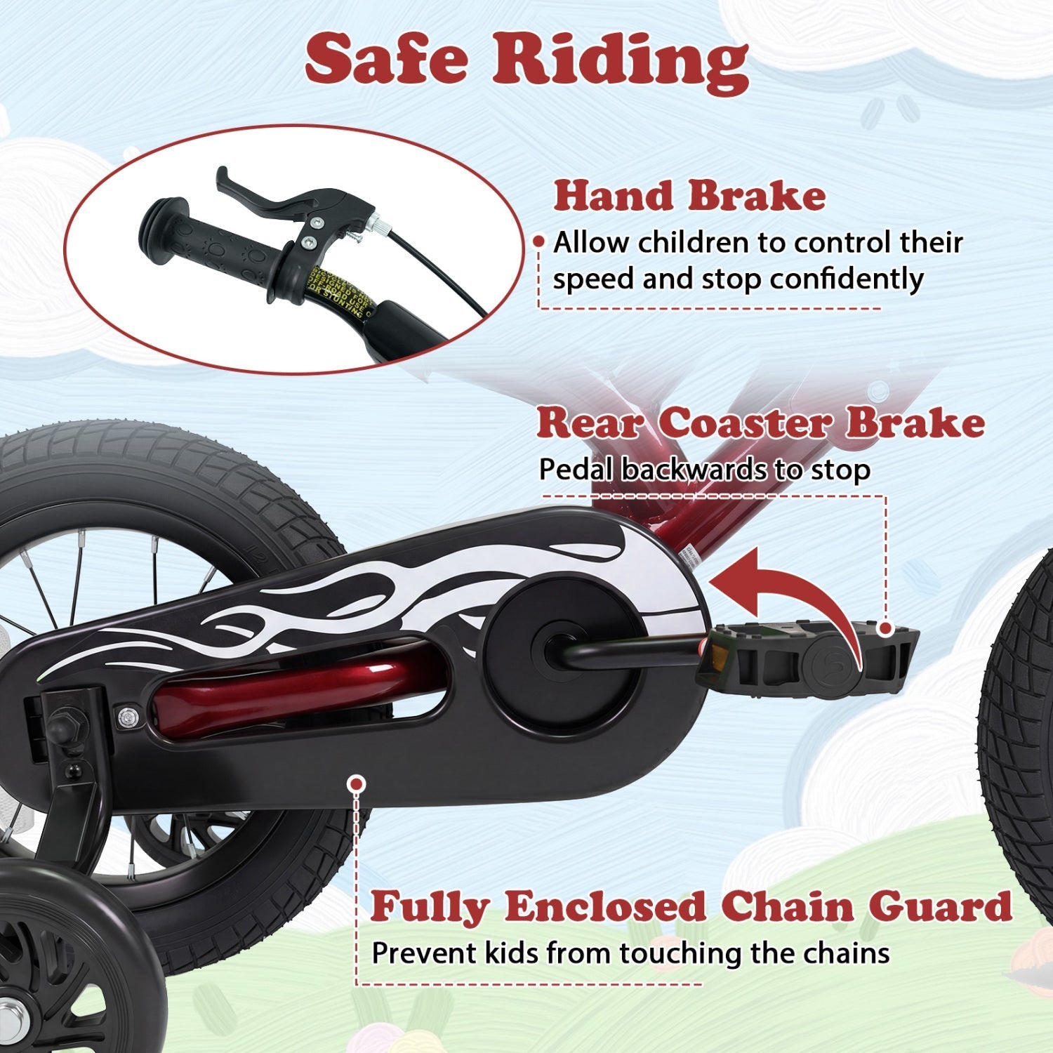 12 Inch Kids Bike with Training Wheels Ages 3-4