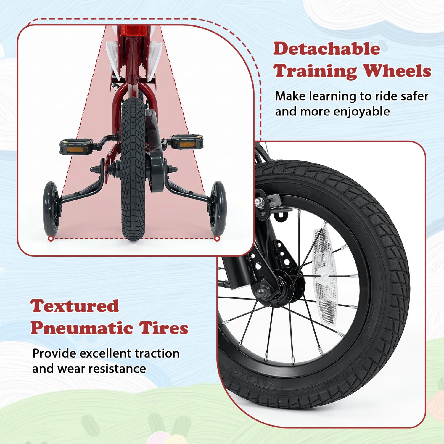 12 Inch Kids Bike with Training Wheels Ages 3-4