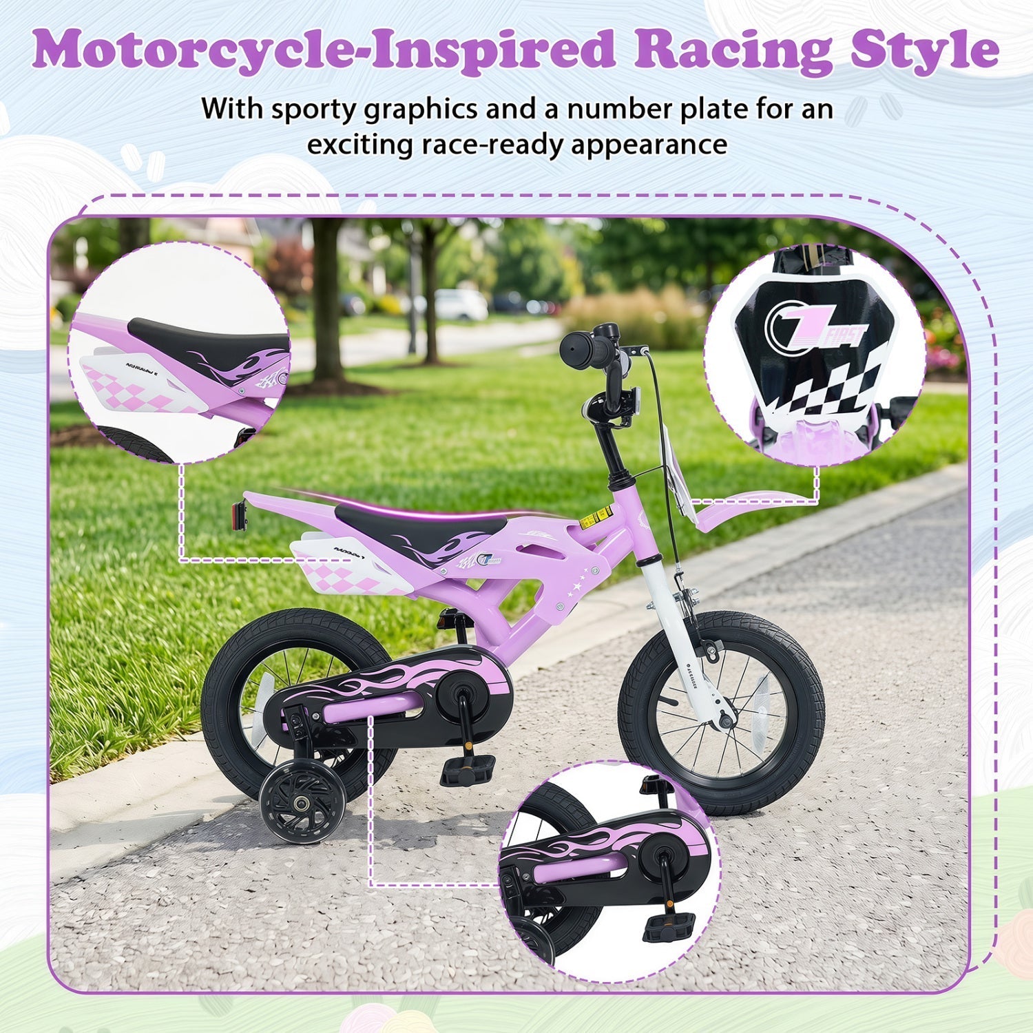 12 Inch Kids Bike with Training Wheels Ages 3-4