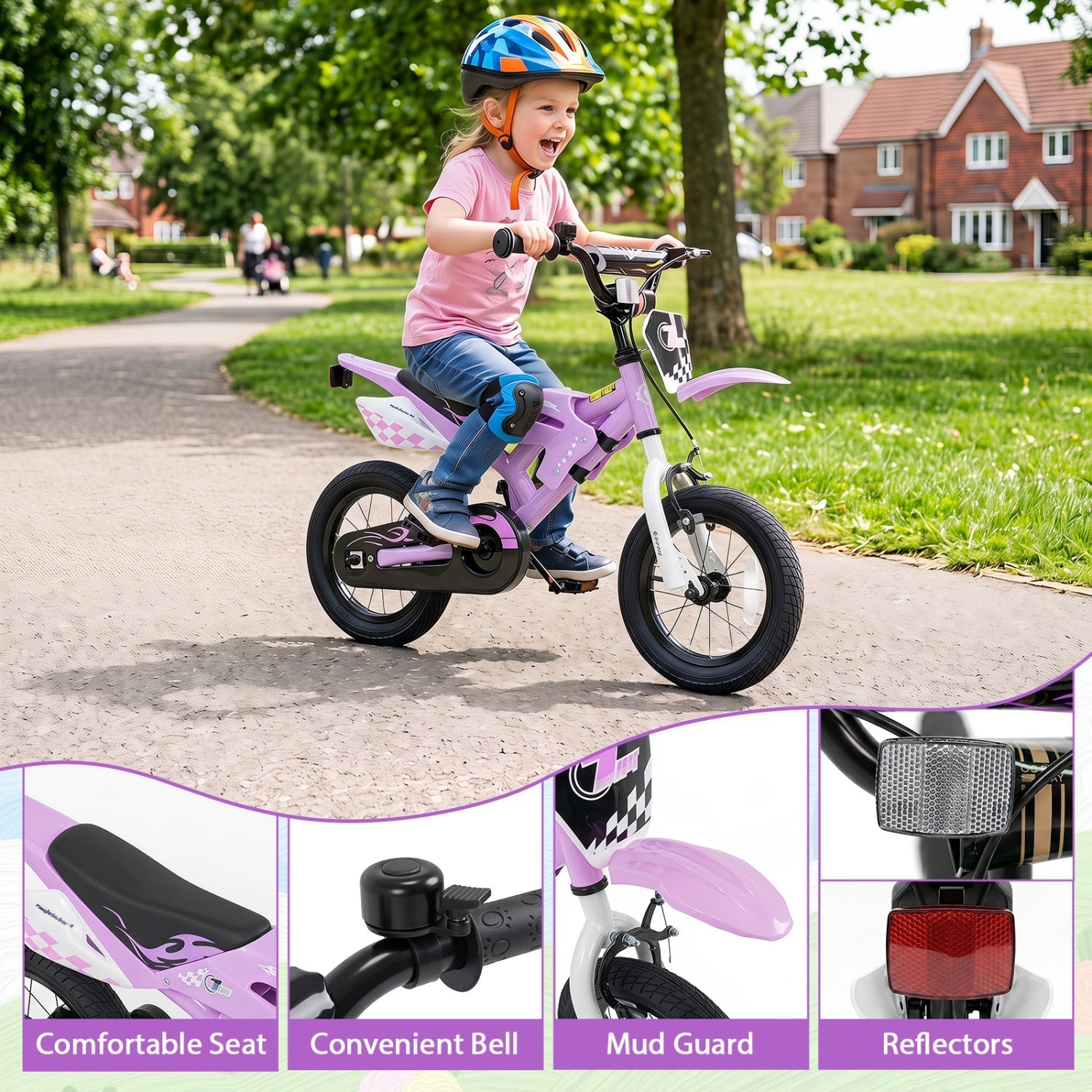 12 Inch Kids Bike with Training Wheels Ages 3-4