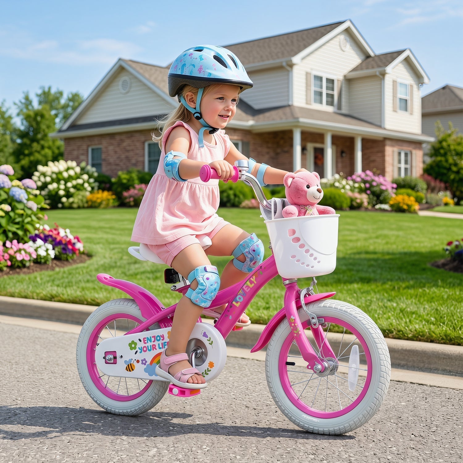 Girls Bike 12-18 Inch with Training Wheels and Basket