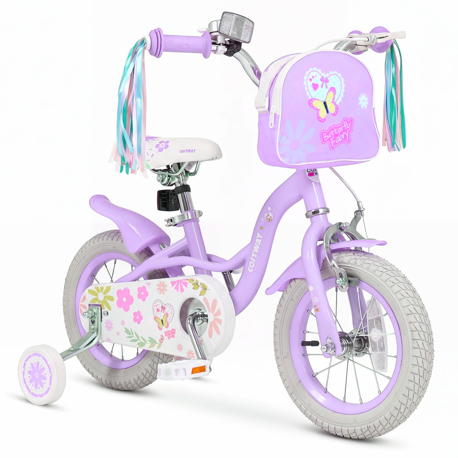12-Inch Girls Bike with Training Wheels for Ages 3-4