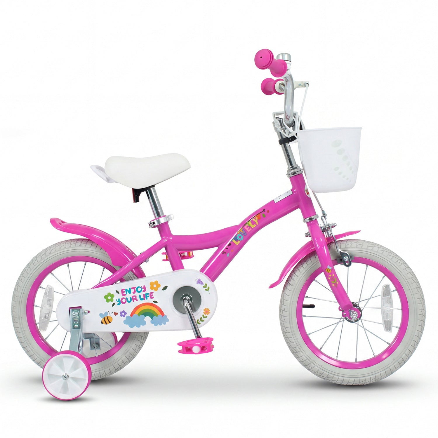Girls Bike 12-18 Inch with Training Wheels and Basket