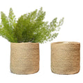 Jute Planter Basket Set of 2 Woven Jute Rope Covers for Decorating Indoor Outdoor Succulents Small Plant Pots Multi Purpose Storage Bins 6.5 Inches   Modern Style Décor  Brown