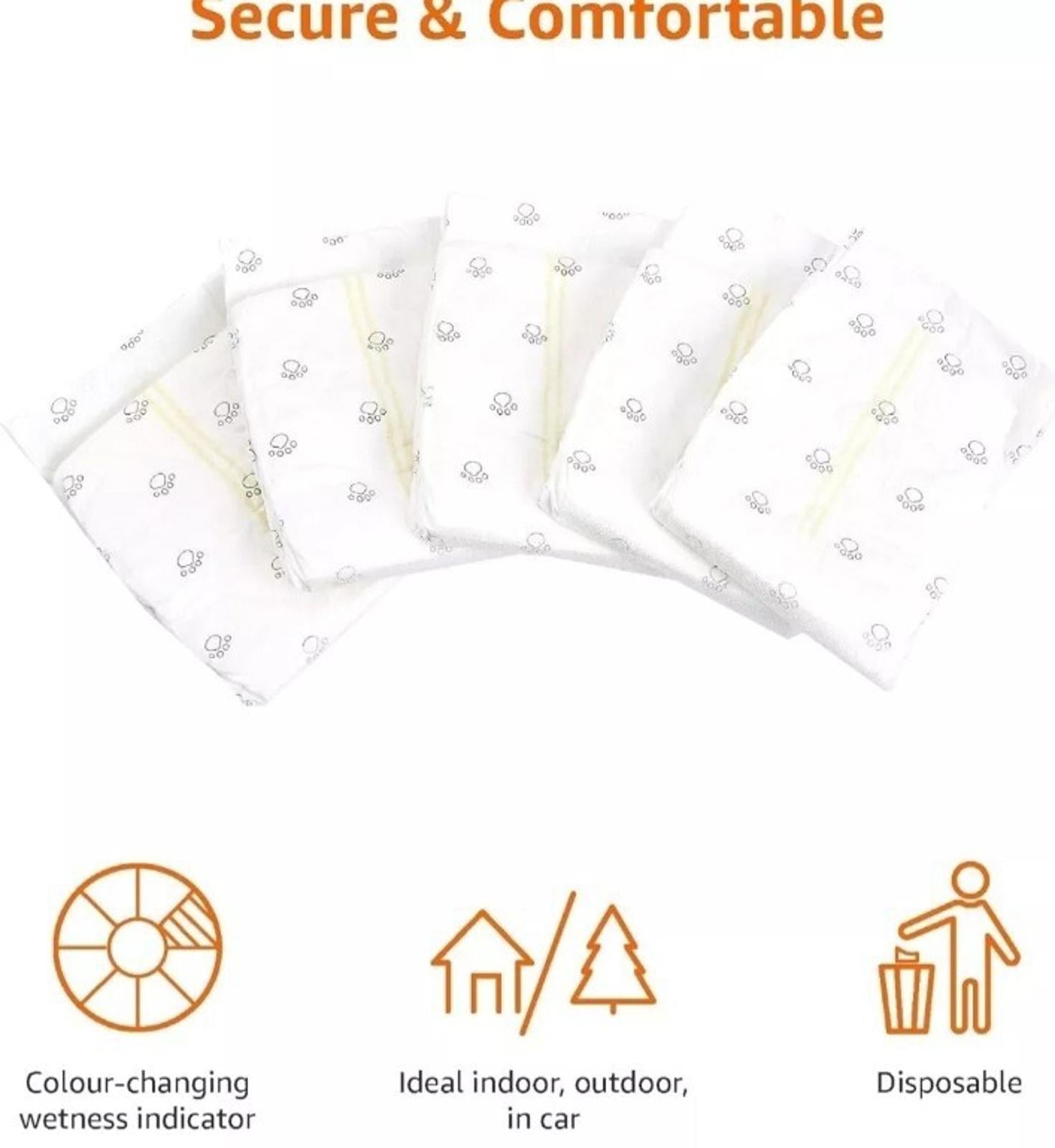 Male Dog Wraps, Disposable - Large Pack of 30 count