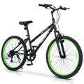24 Inch Kids Mountain Bike with 7-Speed Adjustable Suspension