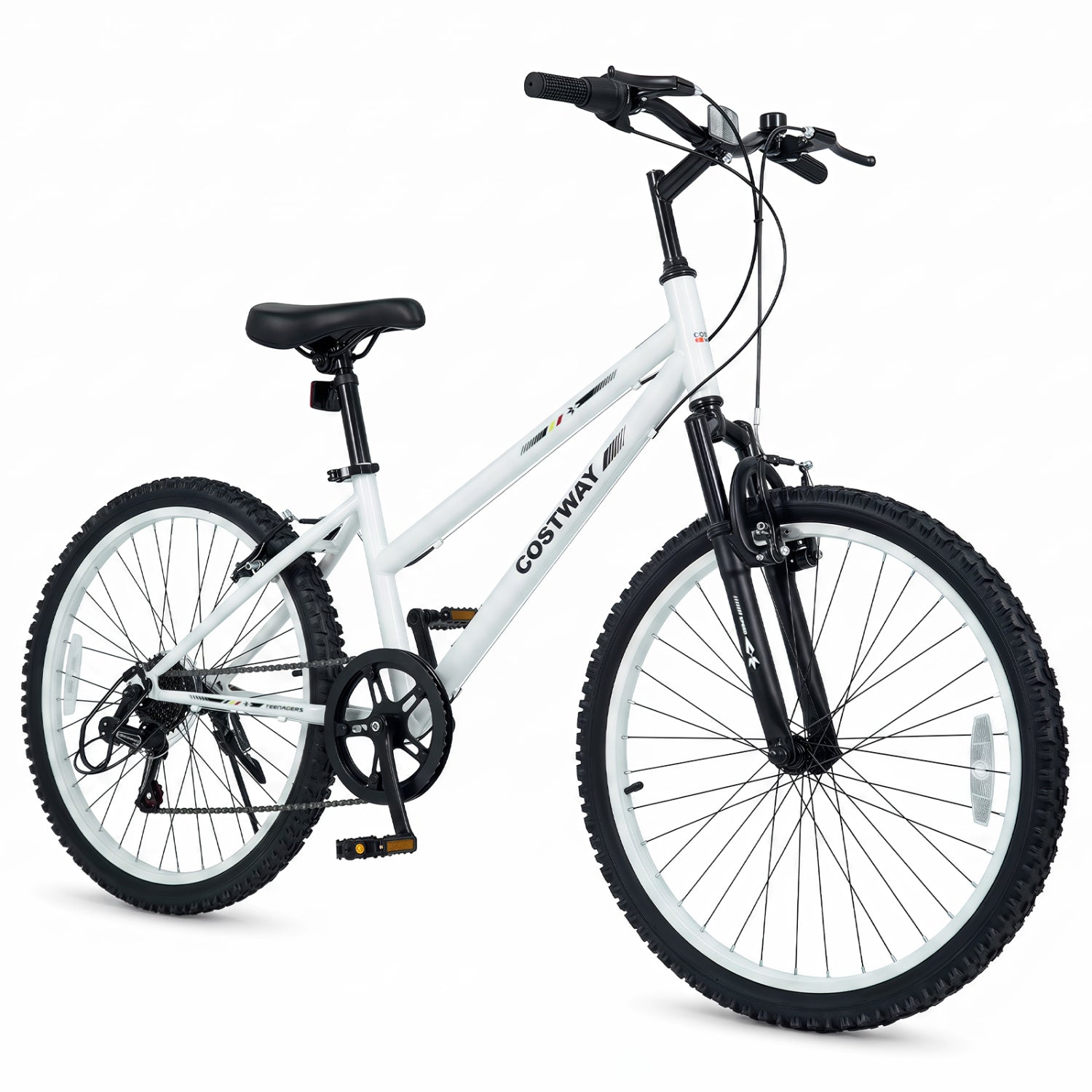 24 Inch Kids Mountain Bike Adjustable with 7 Speed and Suspension Fork
