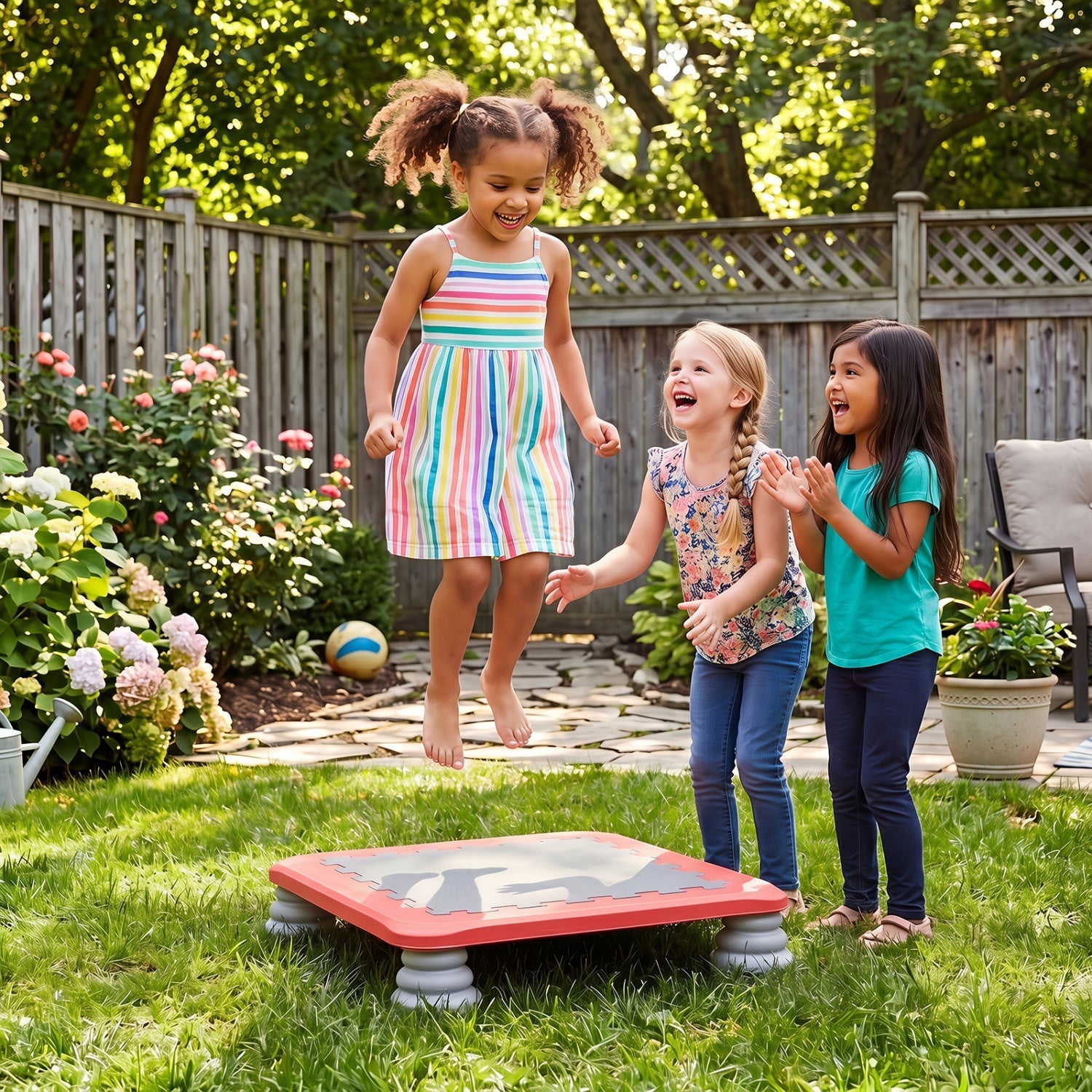 Kids Mini Trampoline 25.5 Inch with Non-Slip Foot Pads