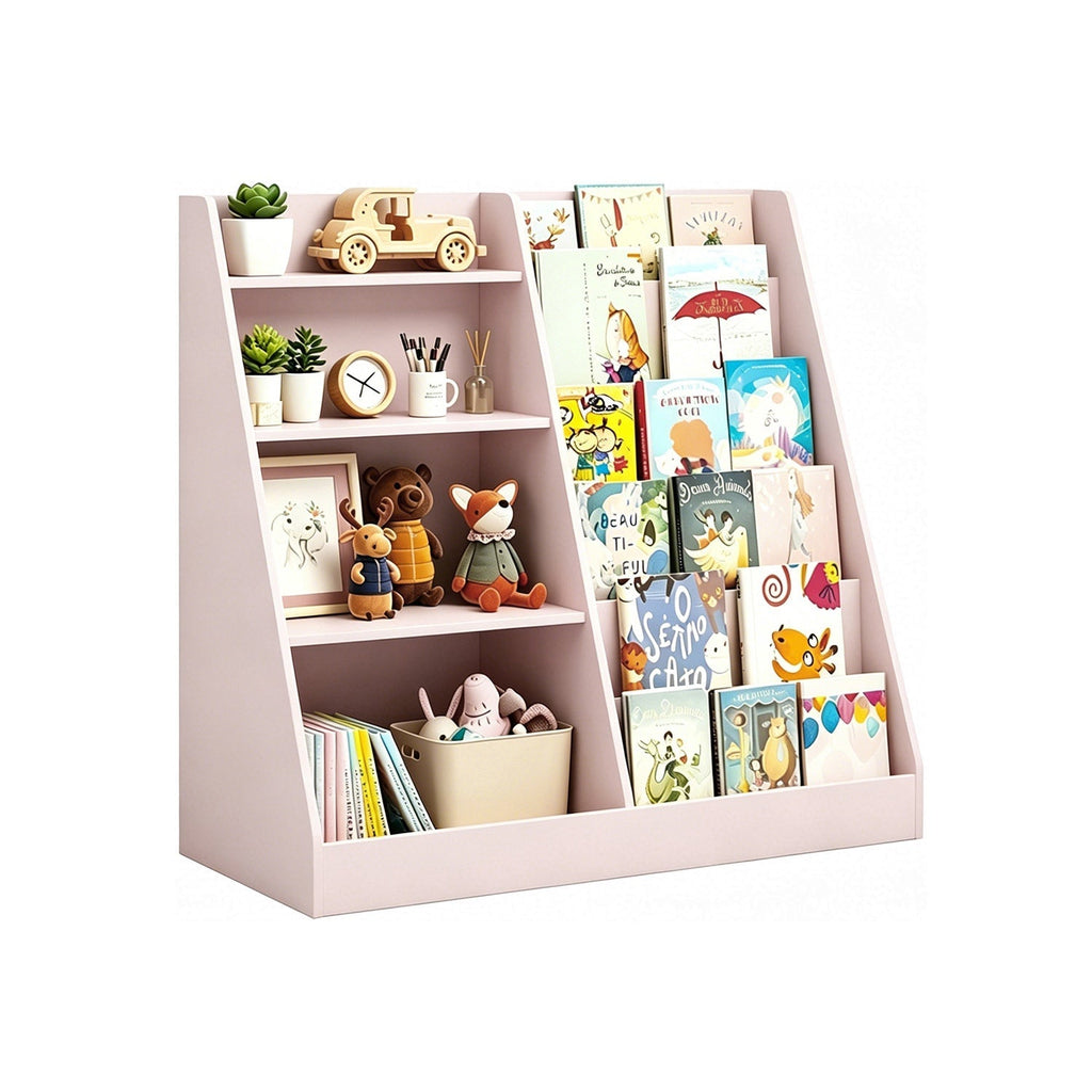 Kids Bookshelf with Toy Storage Organizer, 34.65" Multi-Tier