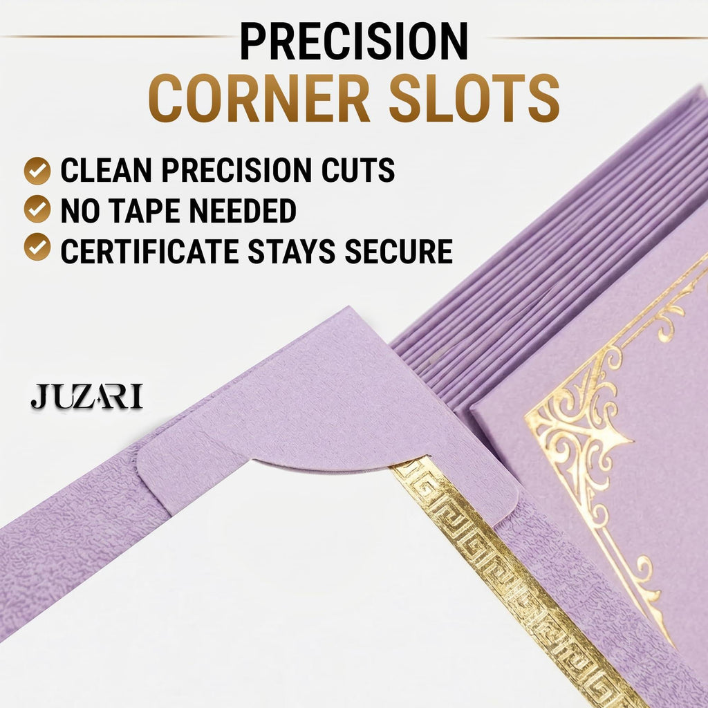 30 Pack Premium Purple Certificate Holders 8.5 x 11   Heavyweight 300gsm Cardstock Diploma Holder & Certificate Folder   Award Certificate Folders for Graduation with Gold Foil   Diploma Cover 8.5x11