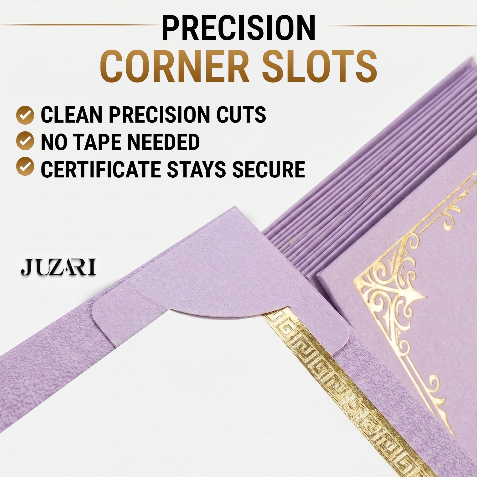 30 Pack Premium Purple Certificate Holders 8.5 x 11   Heavyweight 300gsm Cardstock Diploma Holder & Certificate Folder   Award Certificate Folders for Graduation with Gold Foil   Diploma Cover 8.5x11