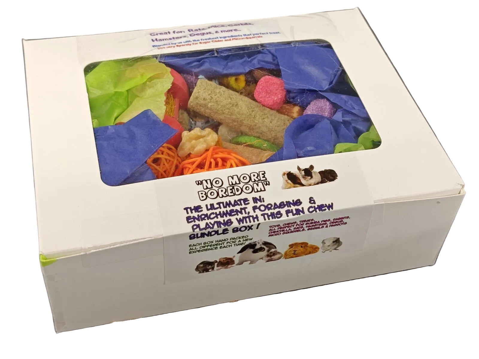 Play & Chew Rodent Fun  "No More Boredom" Box - Rats, Mice, Gerbils, Hamsters...