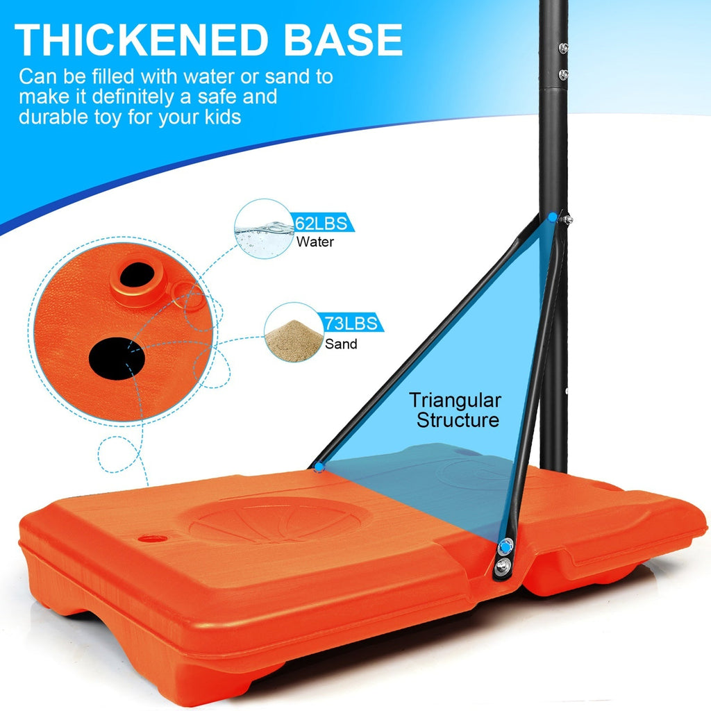 Kids Basketball Hoop Adjustable 5.6-7ft with Wheels