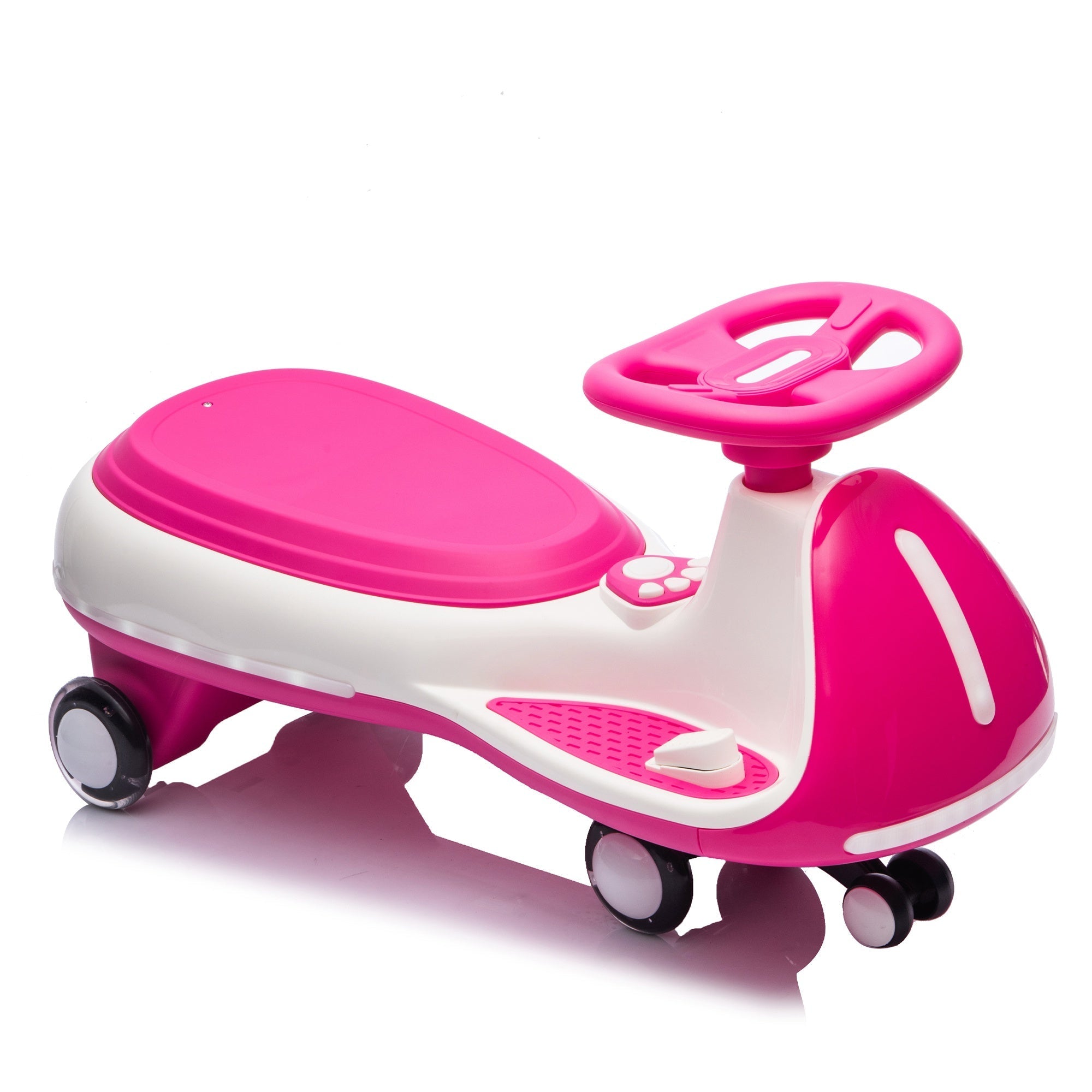12V Electric Wiggle Ride On Car with Dual Motors & LED Lights