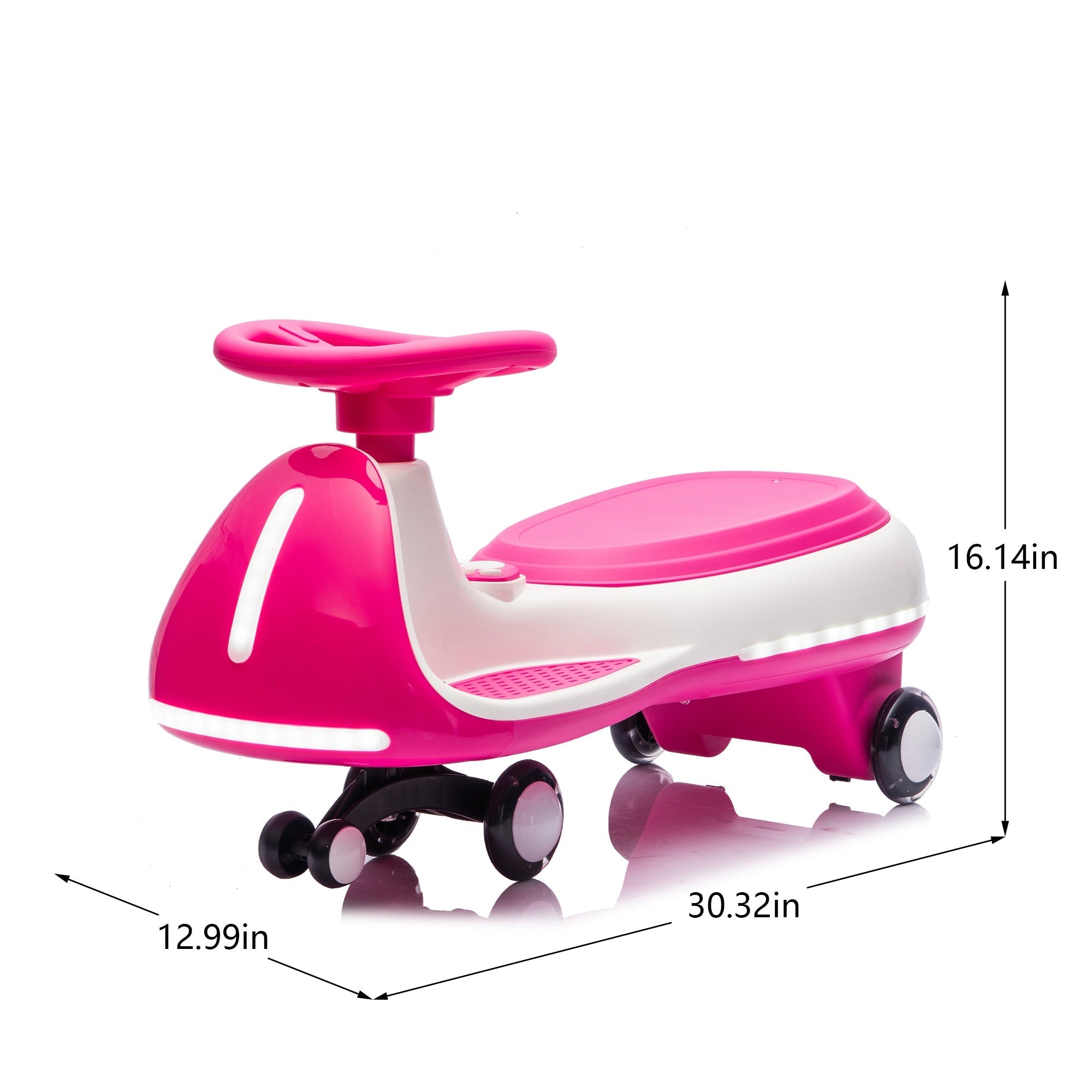 12V Electric Wiggle Ride On Car with Dual Motors & LED Lights