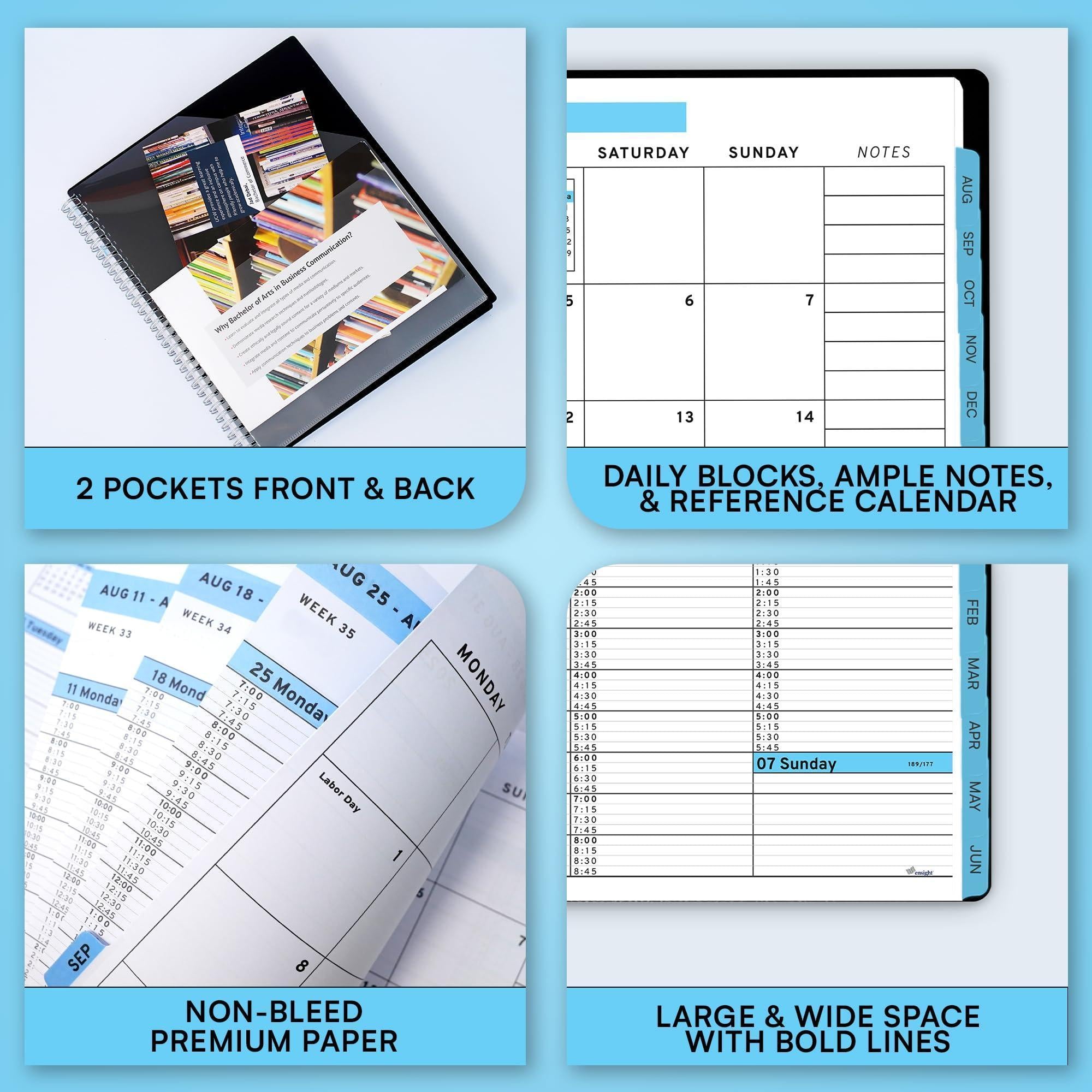 2026 Appointment Book Planner 8.5 x 11 inch Large Blue Tabbed Daily Hourly Weekly Planner Schedule Book 15 Minute time Slots Business & Personal Planner Jan 2026 Dec 2026