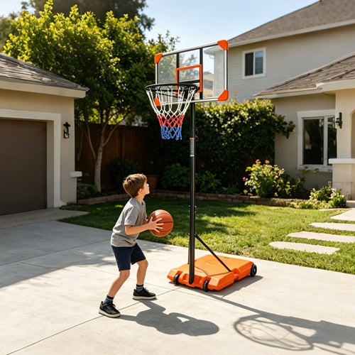 Kids Basketball Hoop Adjustable 5.6-7ft with Wheels