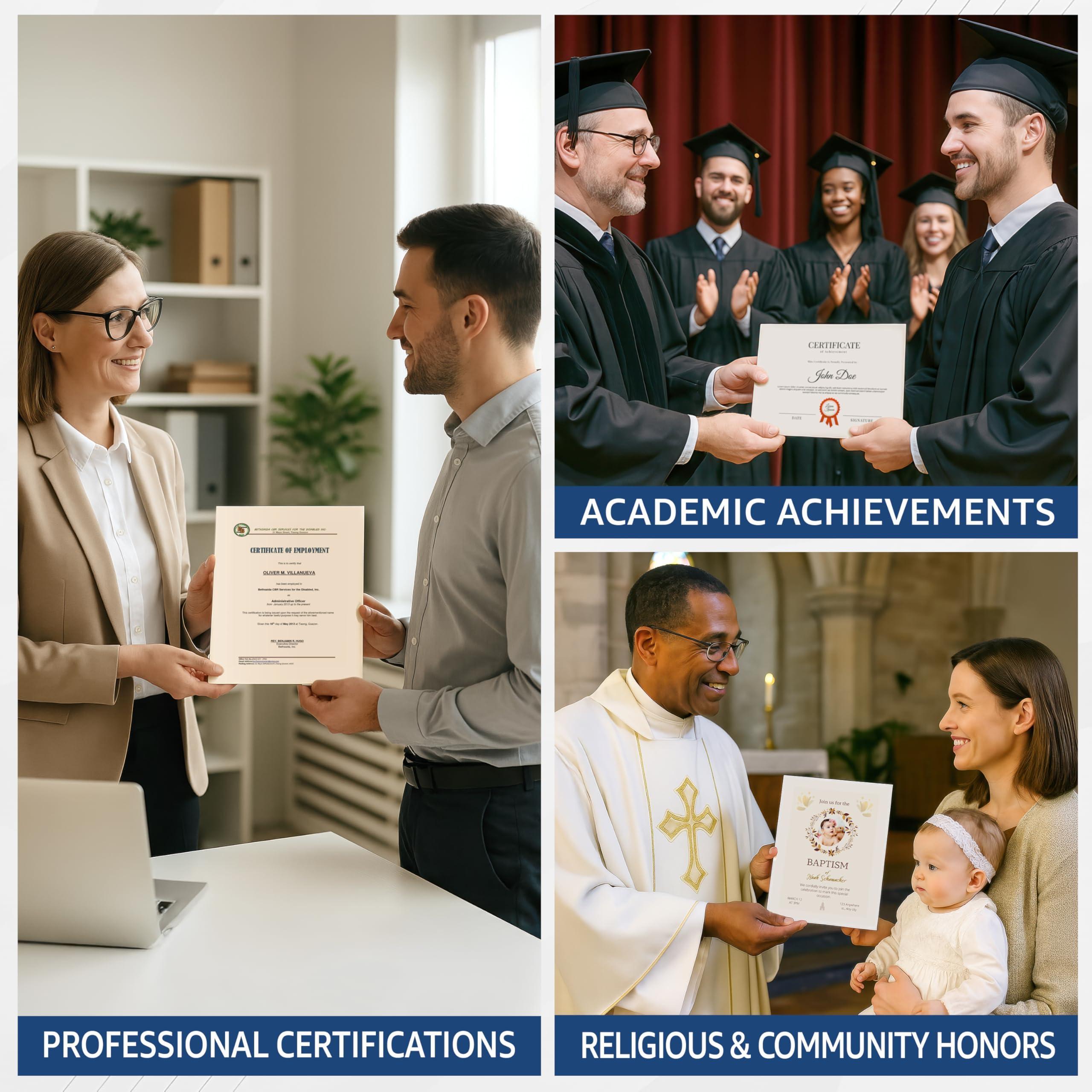 50 Certificate Paper 8.5 x 11 inch for Printing Blank Certificate Papers for Award Certificates Diploma Paper Premium White Award Papers Cardstock for AwardsCertificates Graduation