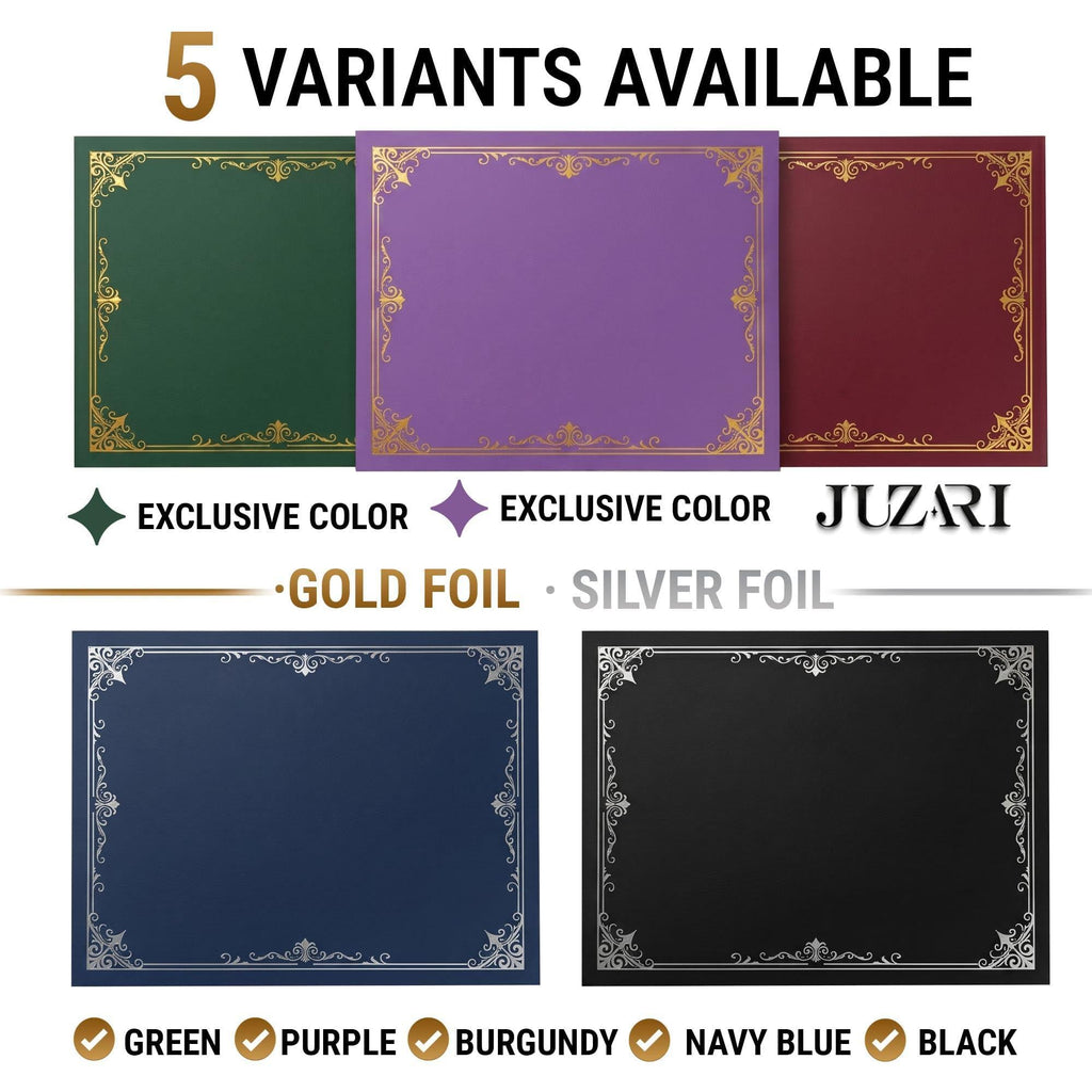 30 Pack Premium Purple Certificate Holders 8.5 x 11   Heavyweight 300gsm Cardstock Diploma Holder & Certificate Folder   Award Certificate Folders for Graduation with Gold Foil   Diploma Cover 8.5x11