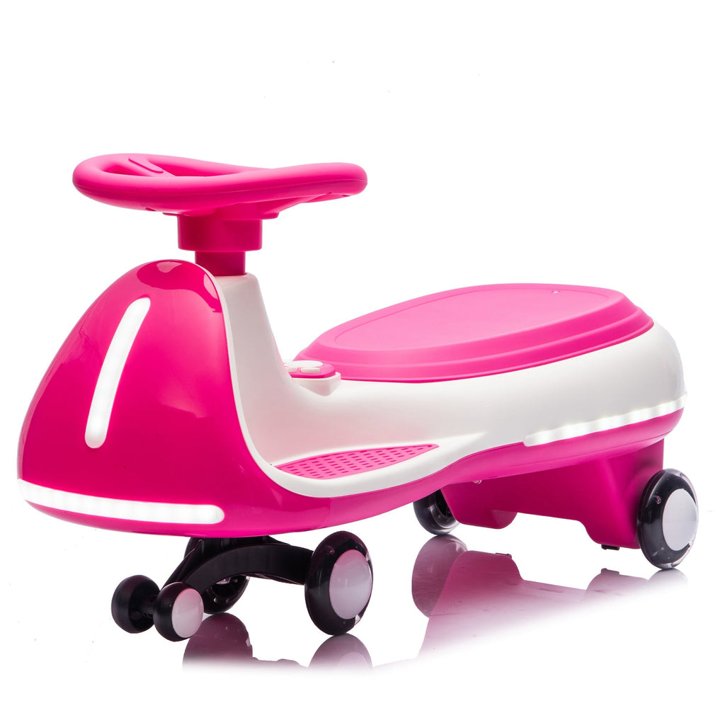 12V Electric Wiggle Ride On Car with Dual Motors & LED Lights