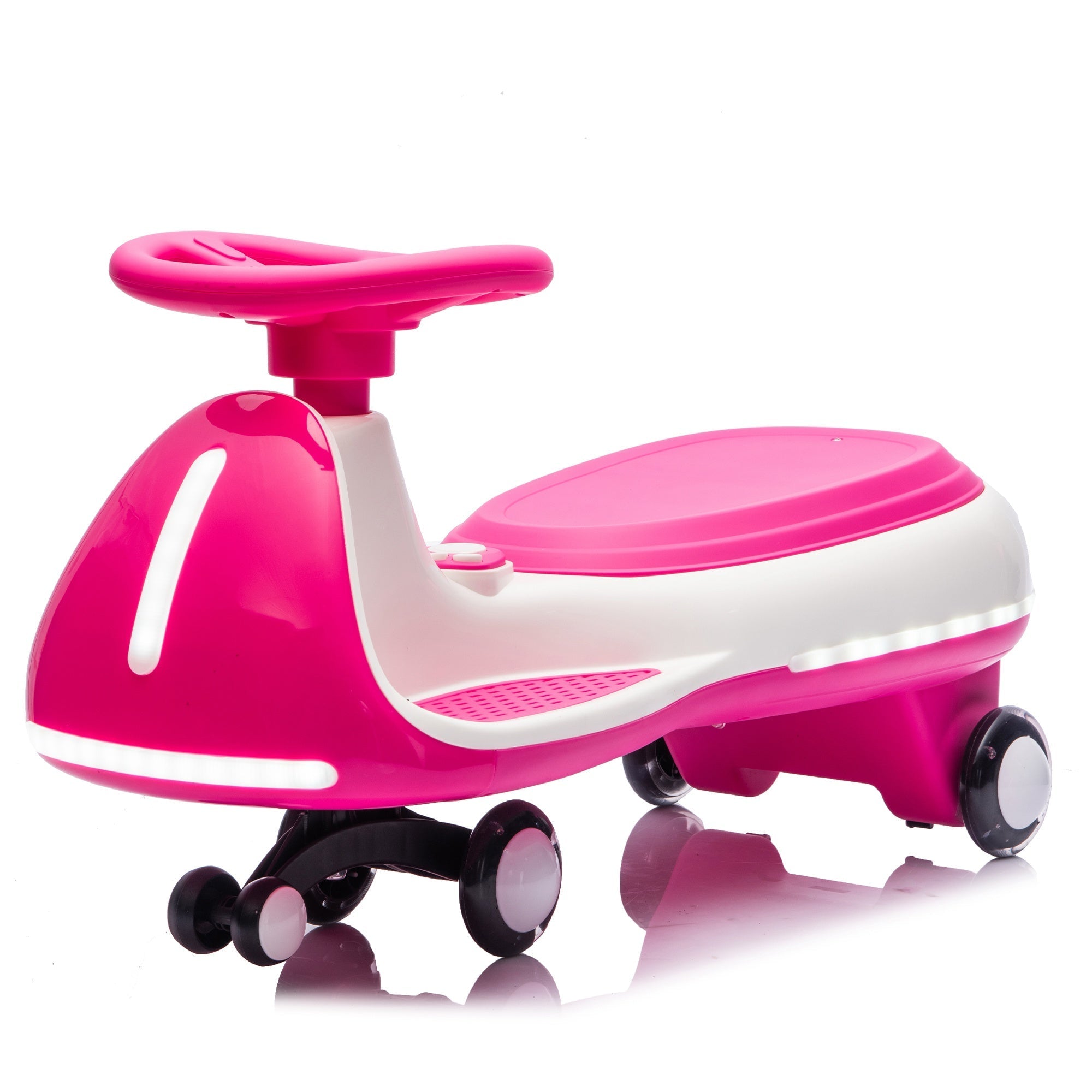 12V Electric Wiggle Ride On Car with Dual Motors & LED Lights