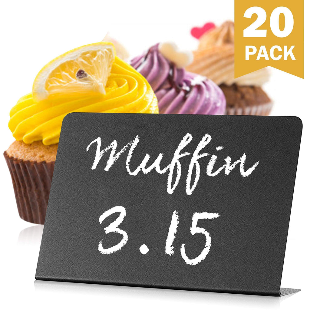 Mini Chalkboard Signs for Food 20 Pack Small Chalkboard Food Signs for Party Buffet Weddinng Small Black Food Display Stands Chalk Table Food Labels Little Chalkboard Food Signs for Buffet