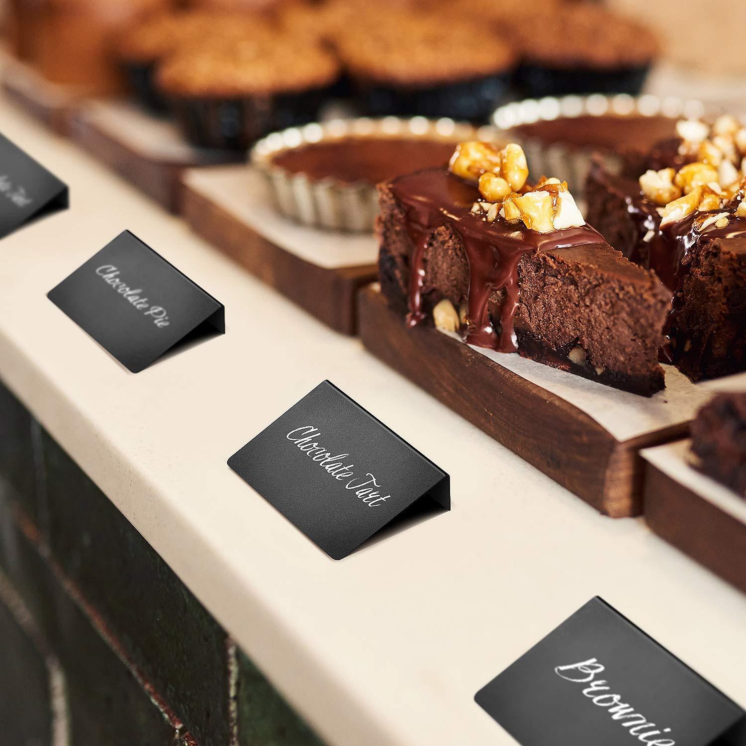 Mini Chalkboard Signs for Food 20 Pack Small Chalkboard Food Signs for Party Buffet Weddinng Small Black Food Display Stands Chalk Table Food Labels Little Chalkboard Food Signs for Buffet