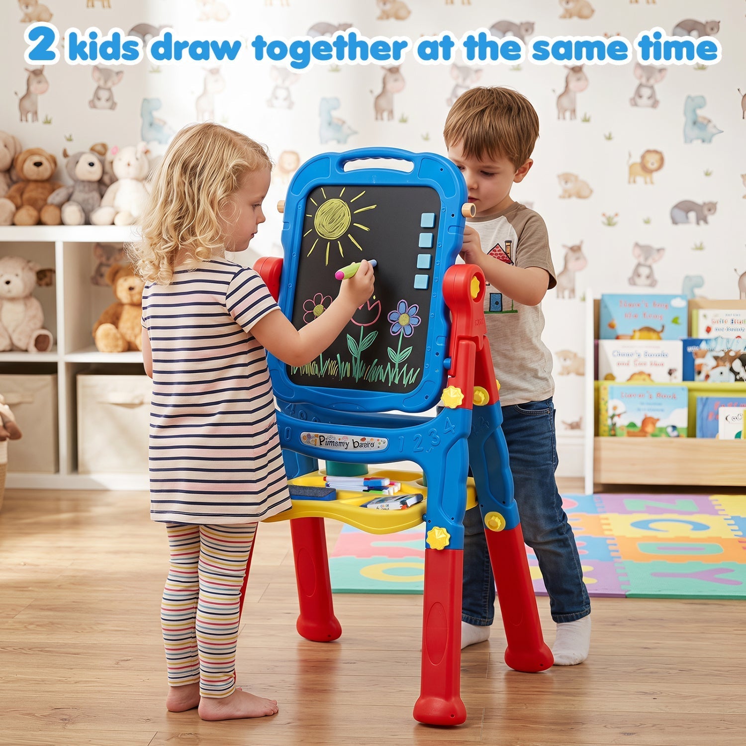 Kids Art Easel with Adjustable Height & 22 Accessories