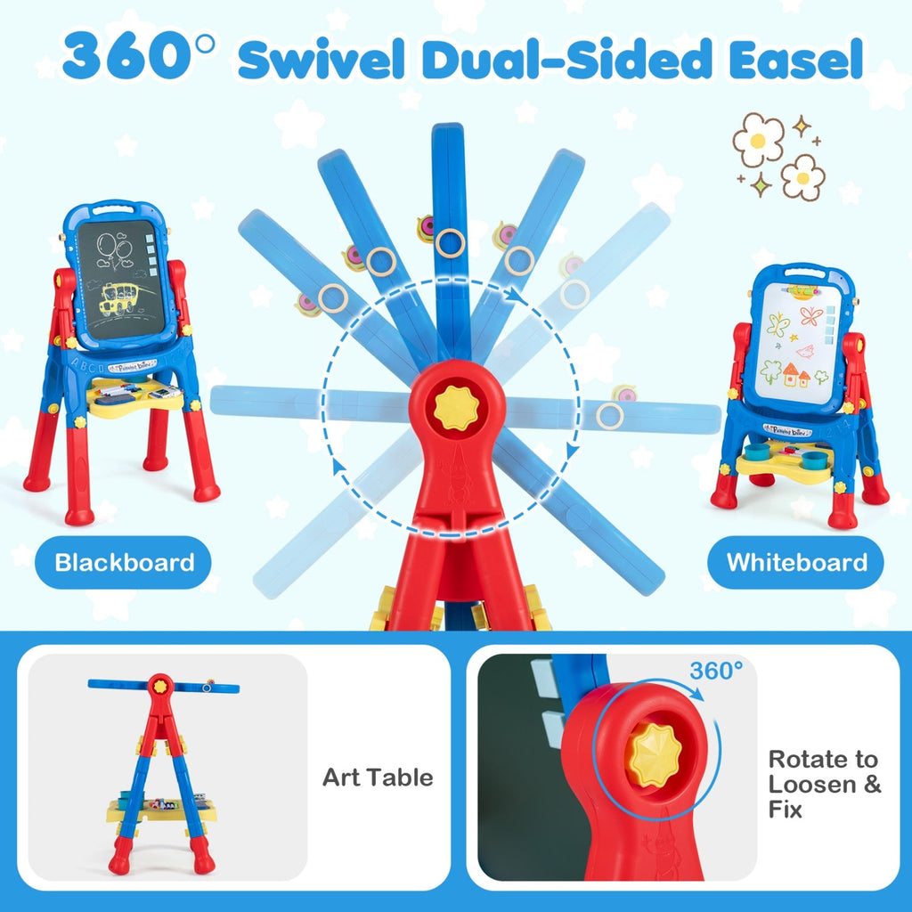 Kids Art Easel with Adjustable Height & 22 Accessories
