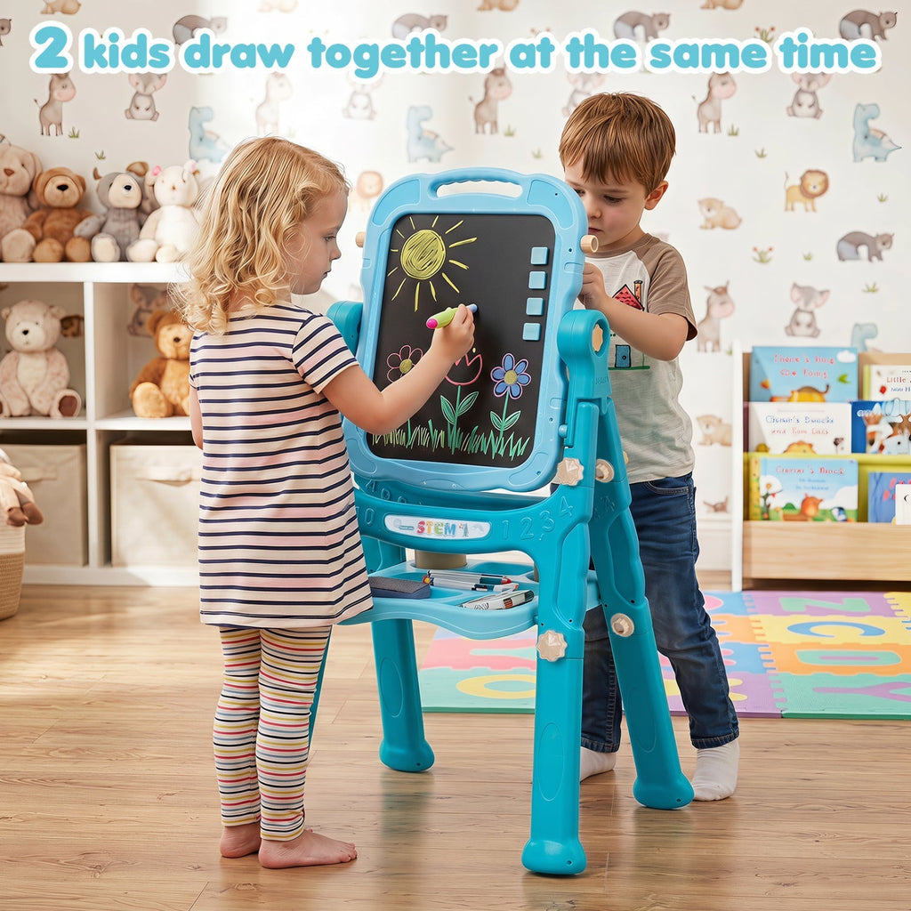 Kids Art Easel with Adjustable Height & 22 Accessories