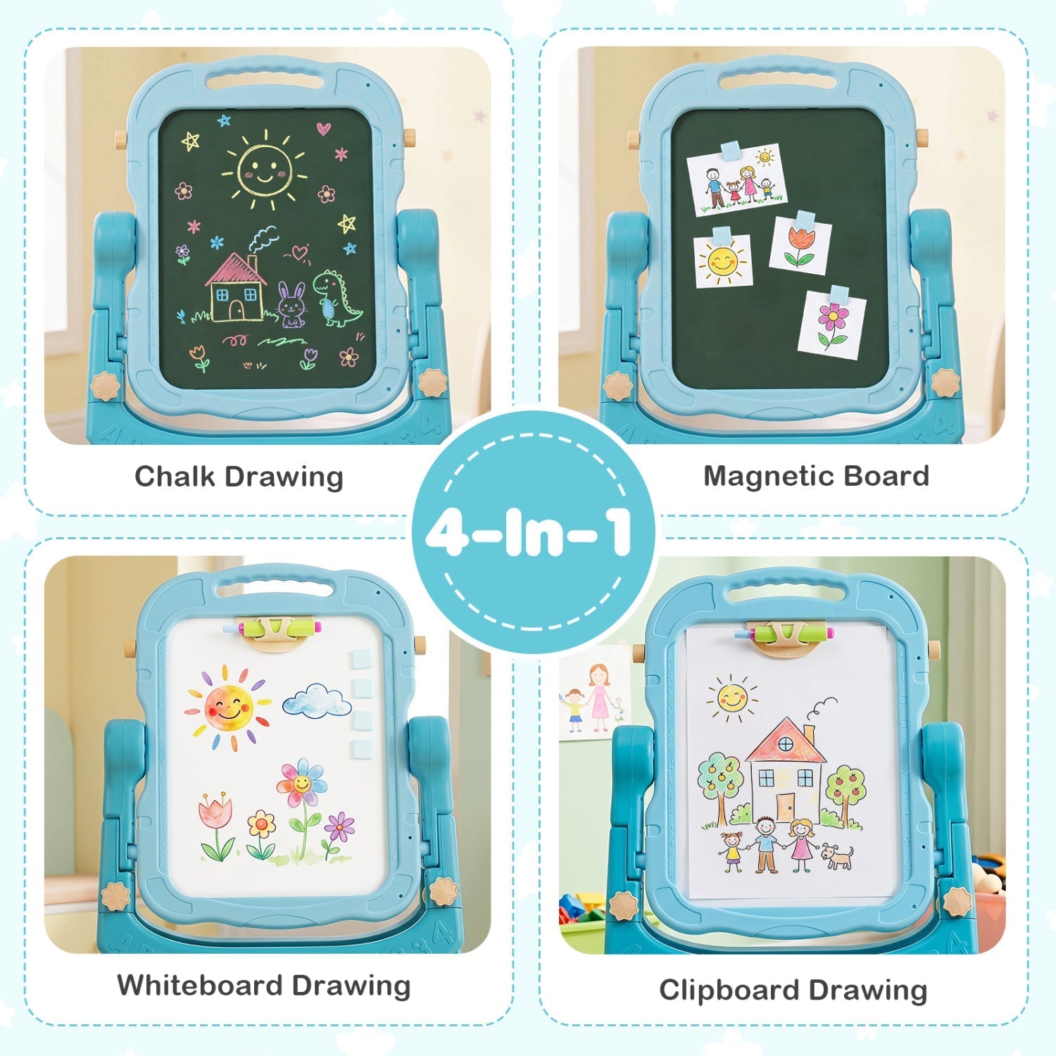 Kids Art Easel with Adjustable Height & 22 Accessories