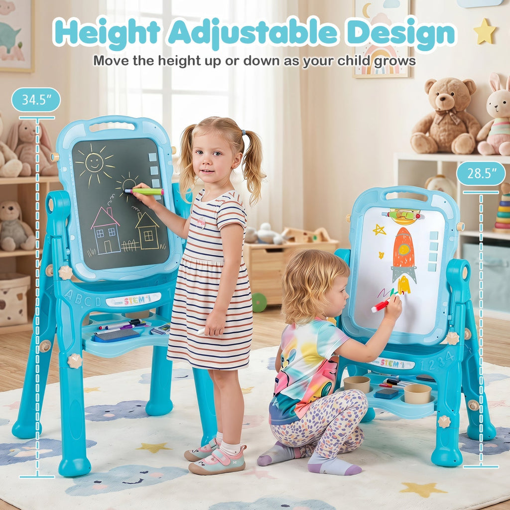 Kids Art Easel with Adjustable Height & 22 Accessories
