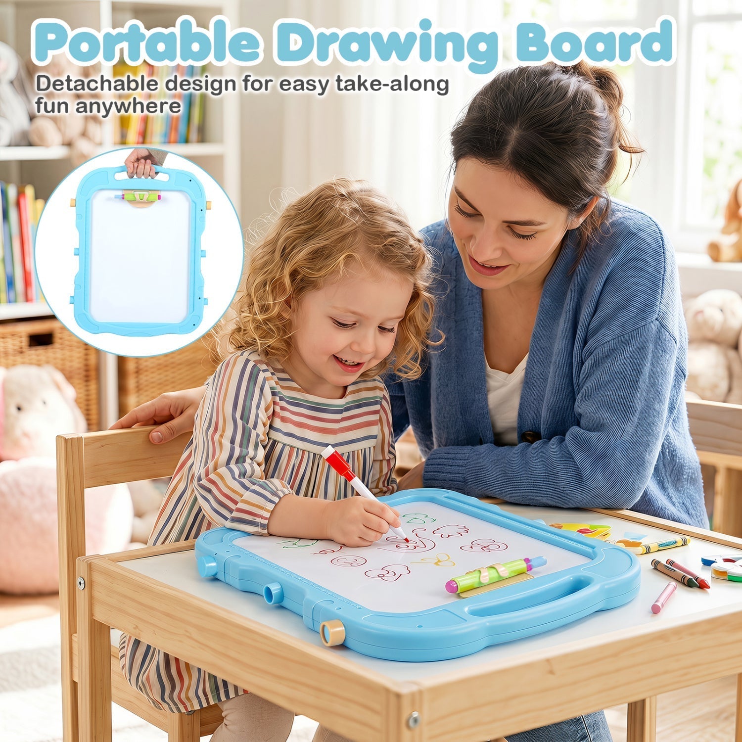 Kids Art Easel with Adjustable Height & 22 Accessories