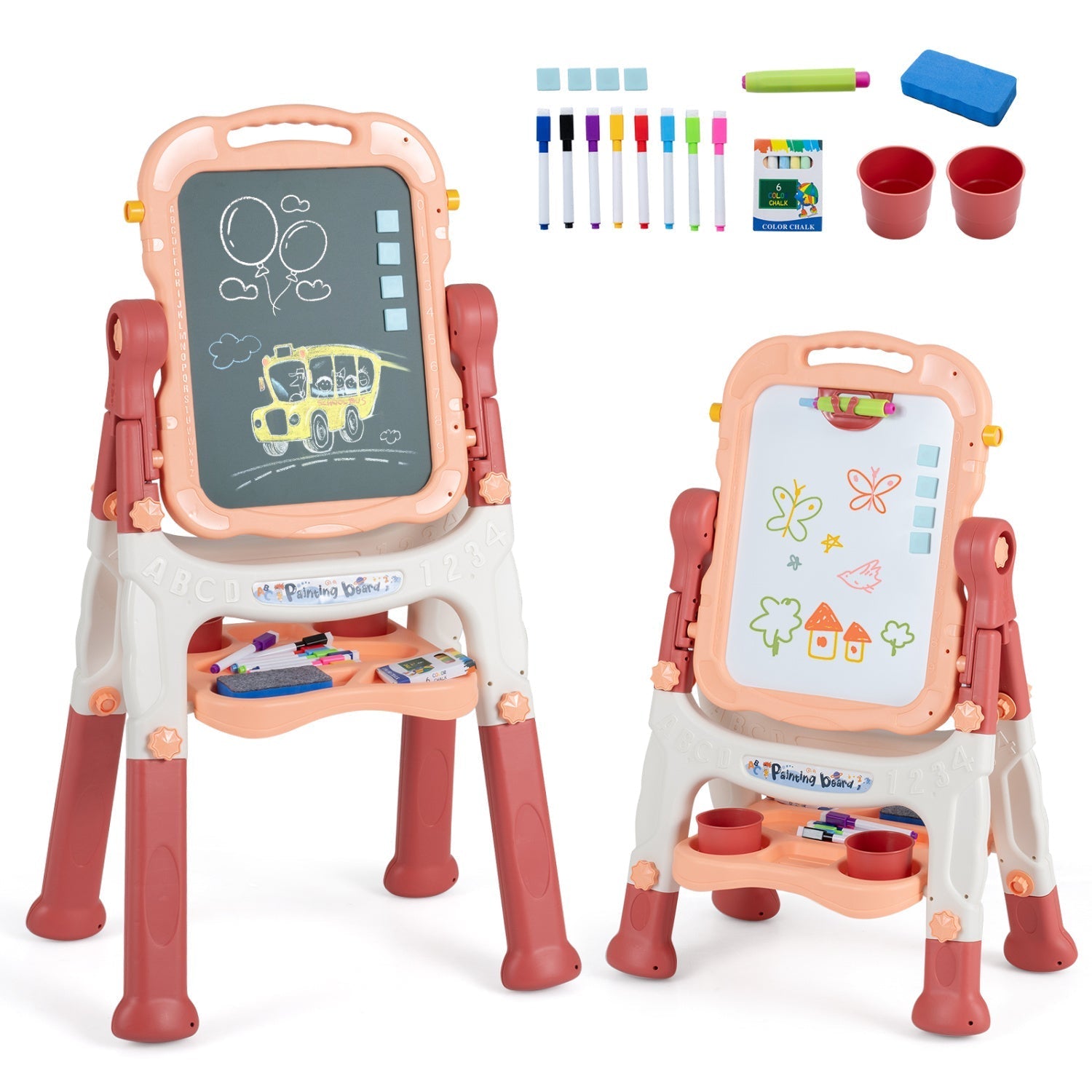 Kids Art Easel with Adjustable Height & 22 Accessories
