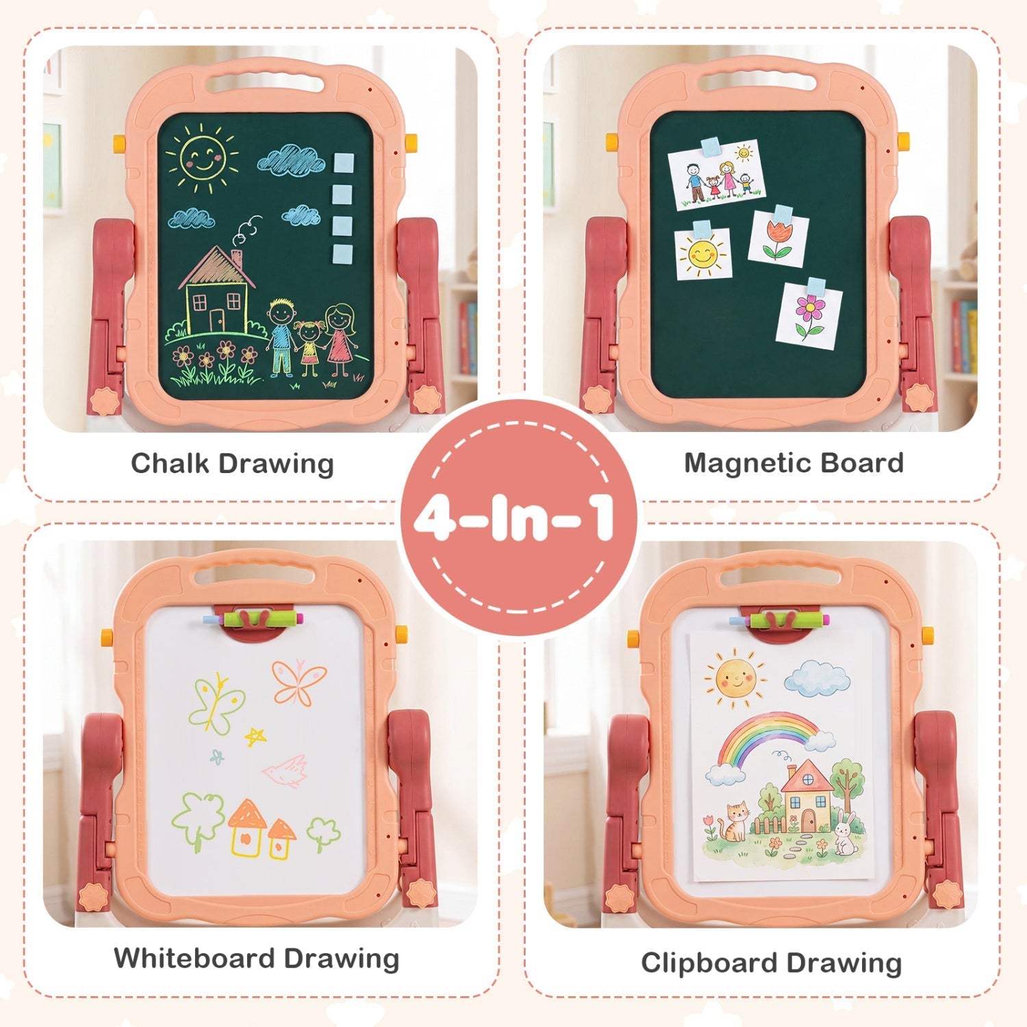 Kids Art Easel with Adjustable Height & 22 Accessories