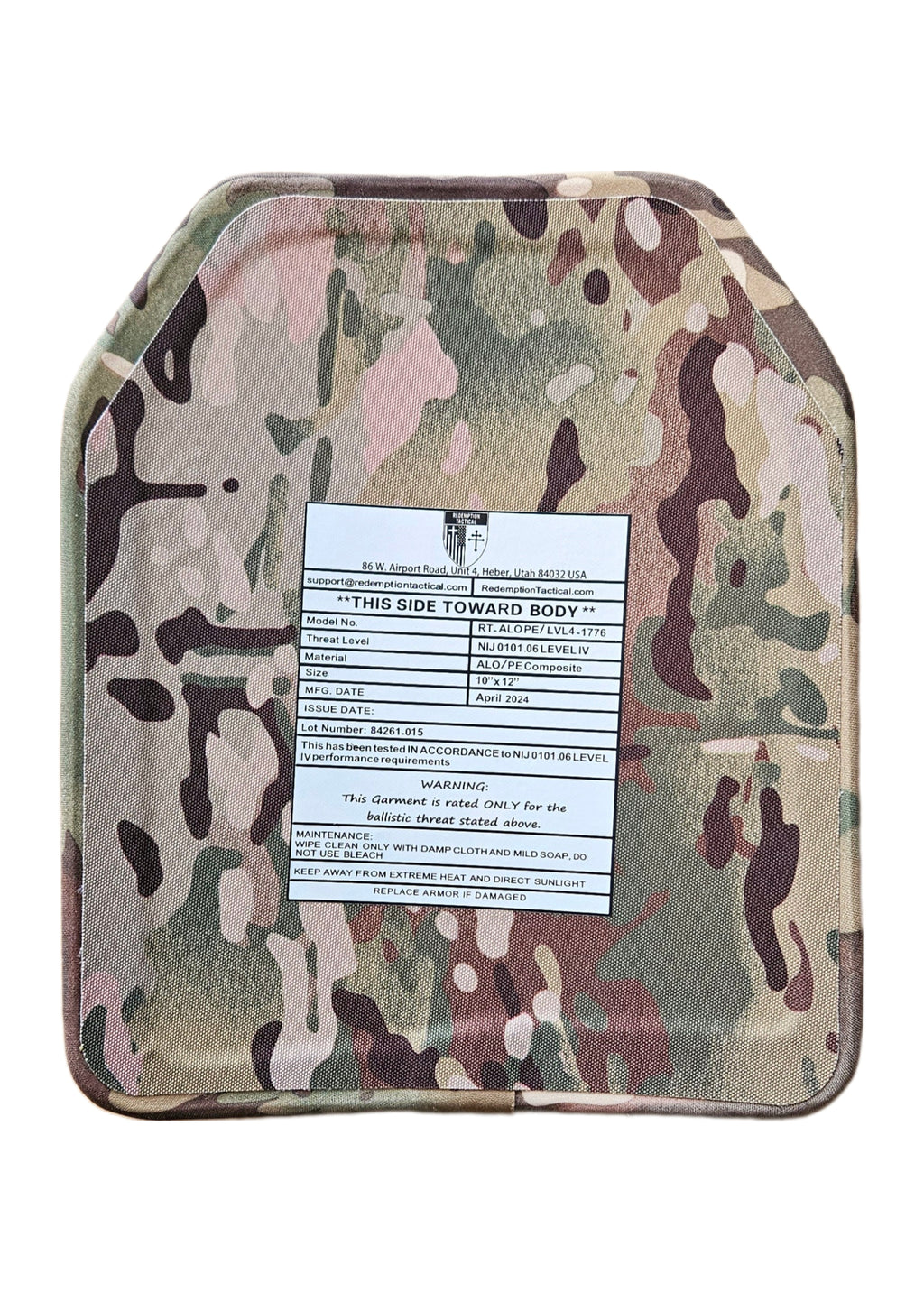 Redemption Tactical CRUSADER 2.0® V4 ARMOR FULL KIT COMBO PACKAGE LIGHTWEIGHT LEVEL IV  (2) 10x12 Front/Back Plates (2) 6x8 Side Plates (Level IV)