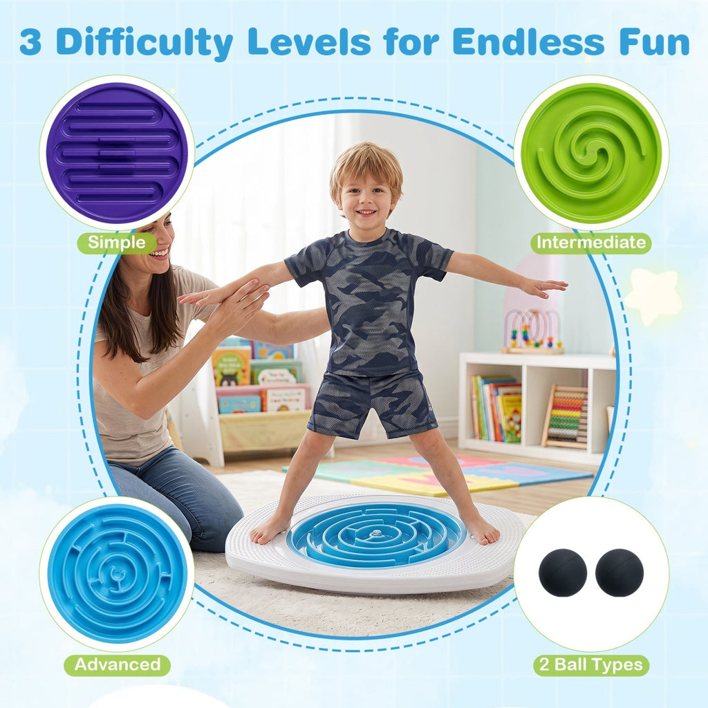 Balance Board Maze for Kids with 3 Difficulty Levels