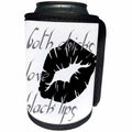 3dRose Taiche - Text Design - Gothic Lipstick Kiss - Goth Chicks Love Black Lips - Can Cooler Bottle Wrap (cc_307195)