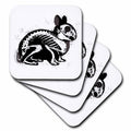 3dRose Janna Salak Designs Gothic - Goth Bunny Rabbit Skeleton - Coasters (CST_328206)