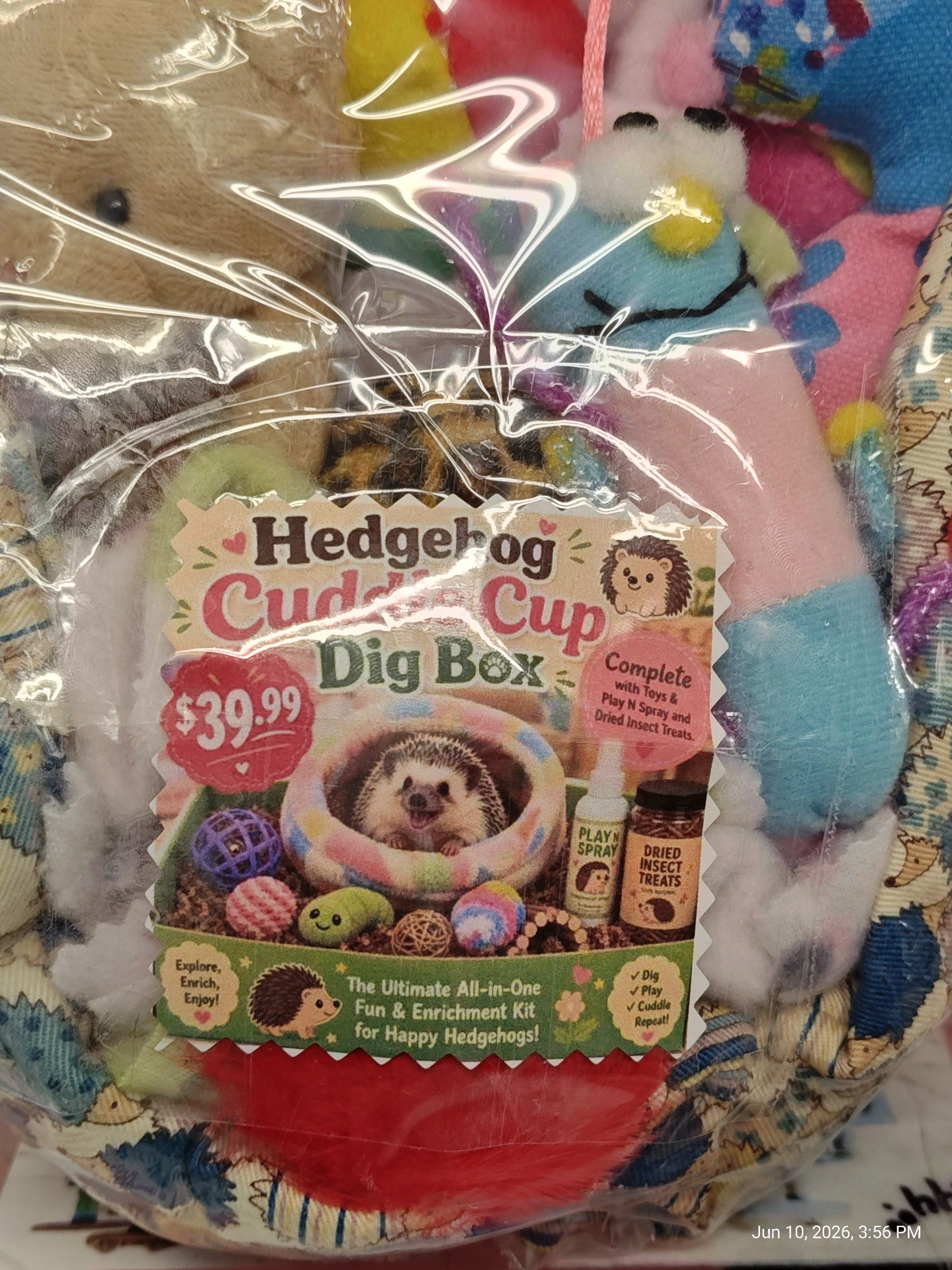 Cuddle Cup dig Box  Lots of toys Great for Hedgehogs & Exotics