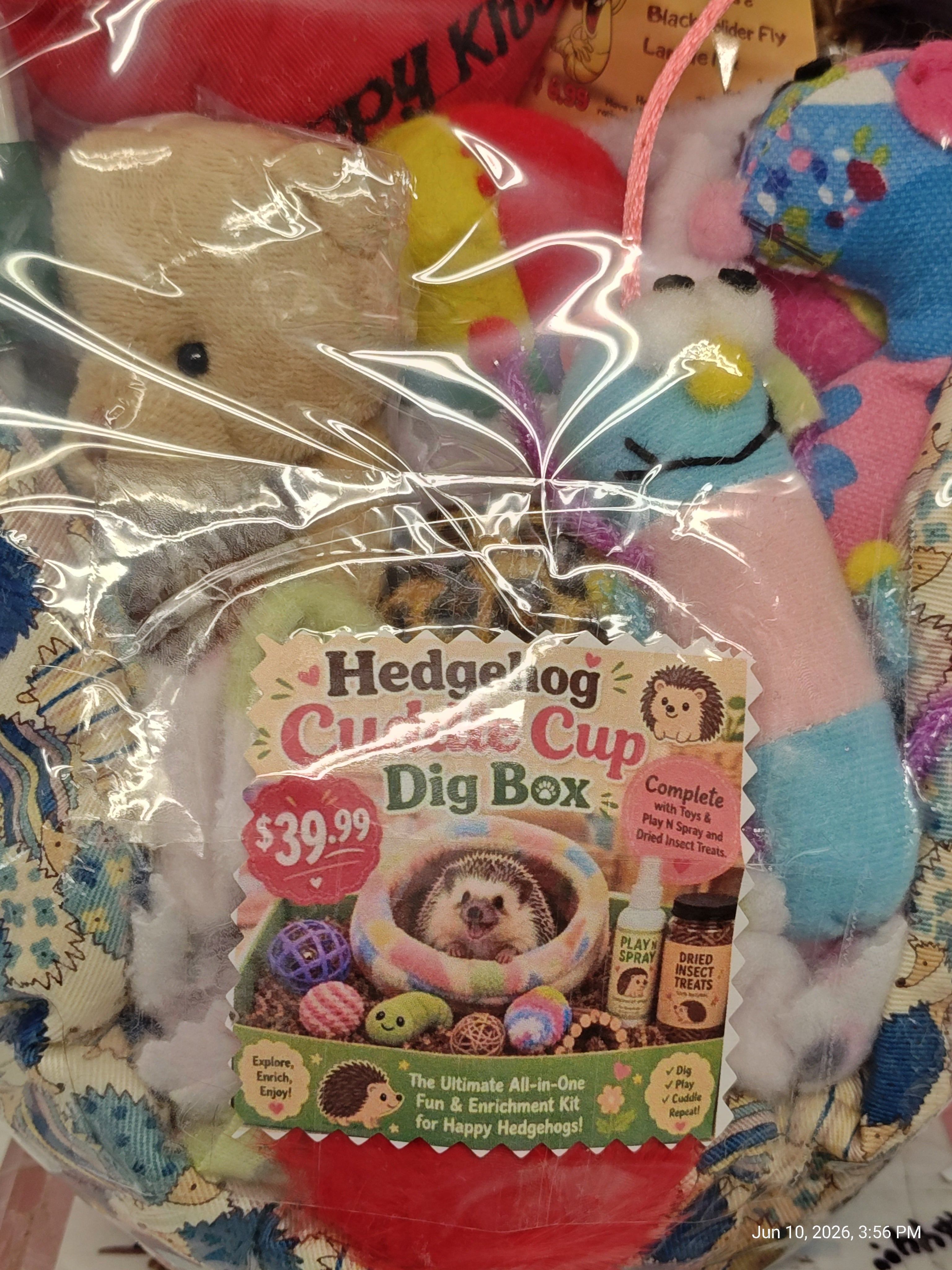 Cuddle Cup dig Box  Lots of toys Great for Hedgehogs & Exotics